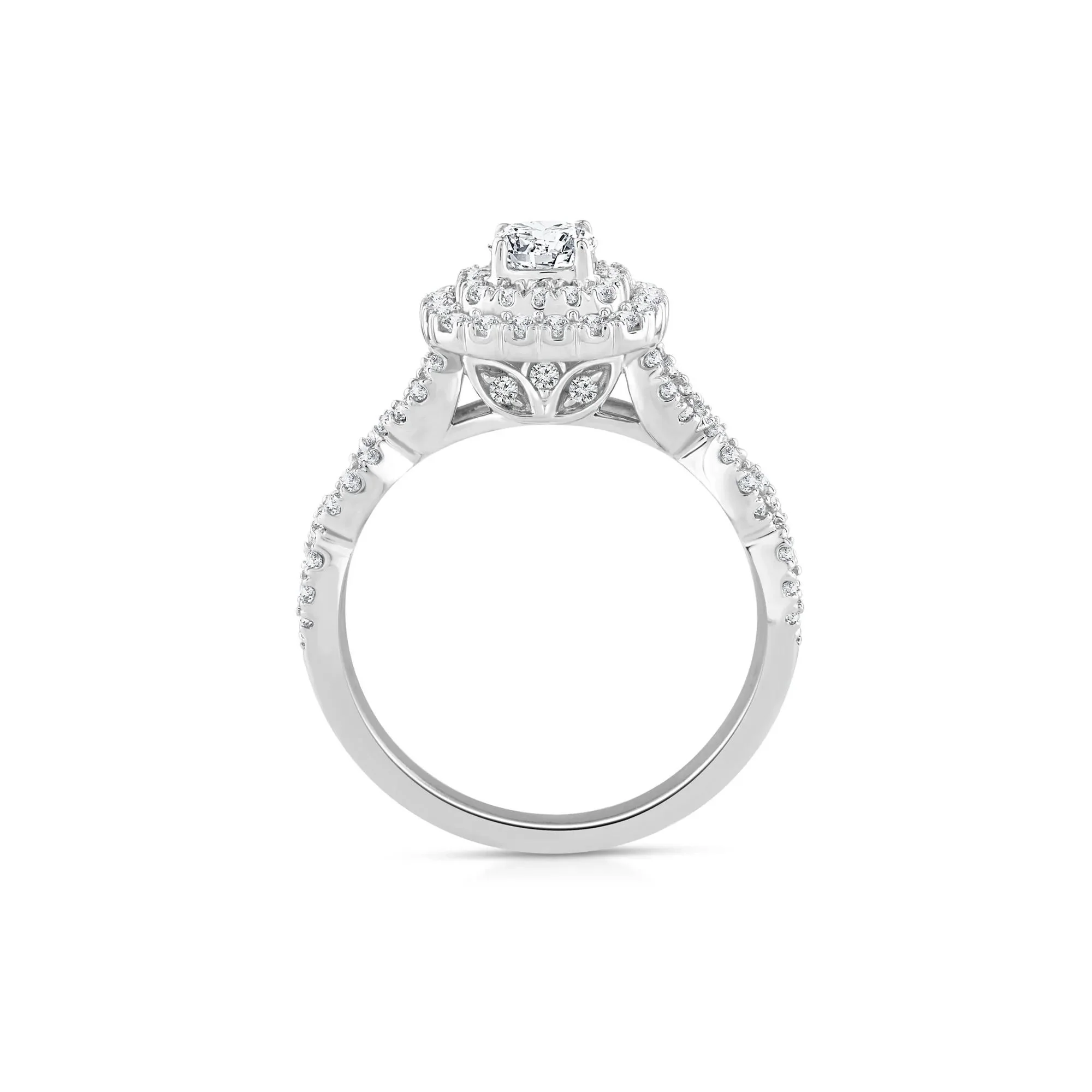 1 CT. Tw. Lab Grown Diamond Engagement Ring 10K White Gold Round Brilliant Cut Size 8.5 1mm - Image 2
