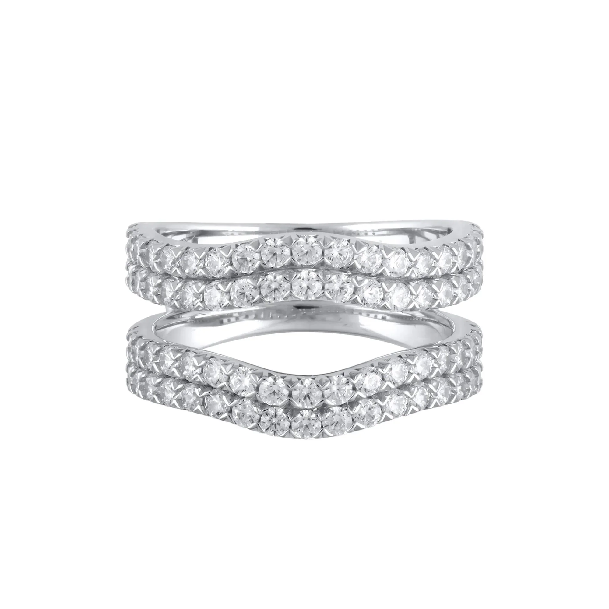 1/2 CT. Tw. Lab Grown Diamond Ring Enhancer 14K White Gold Round Brilliant Cut Size 6