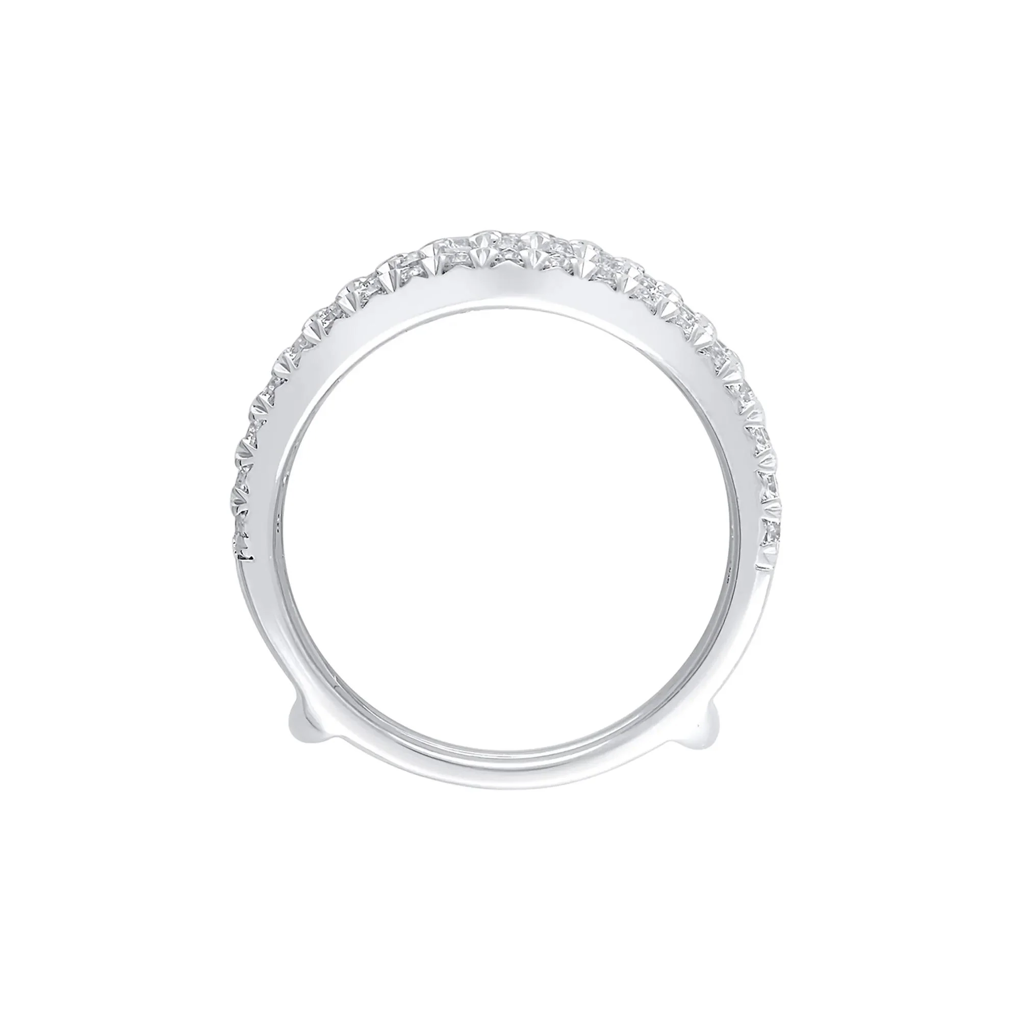 1/2 CT. Tw. Lab Grown Diamond Ring Enhancer 14K White Gold Round Brilliant Cut Size 6.5 - Image 2
