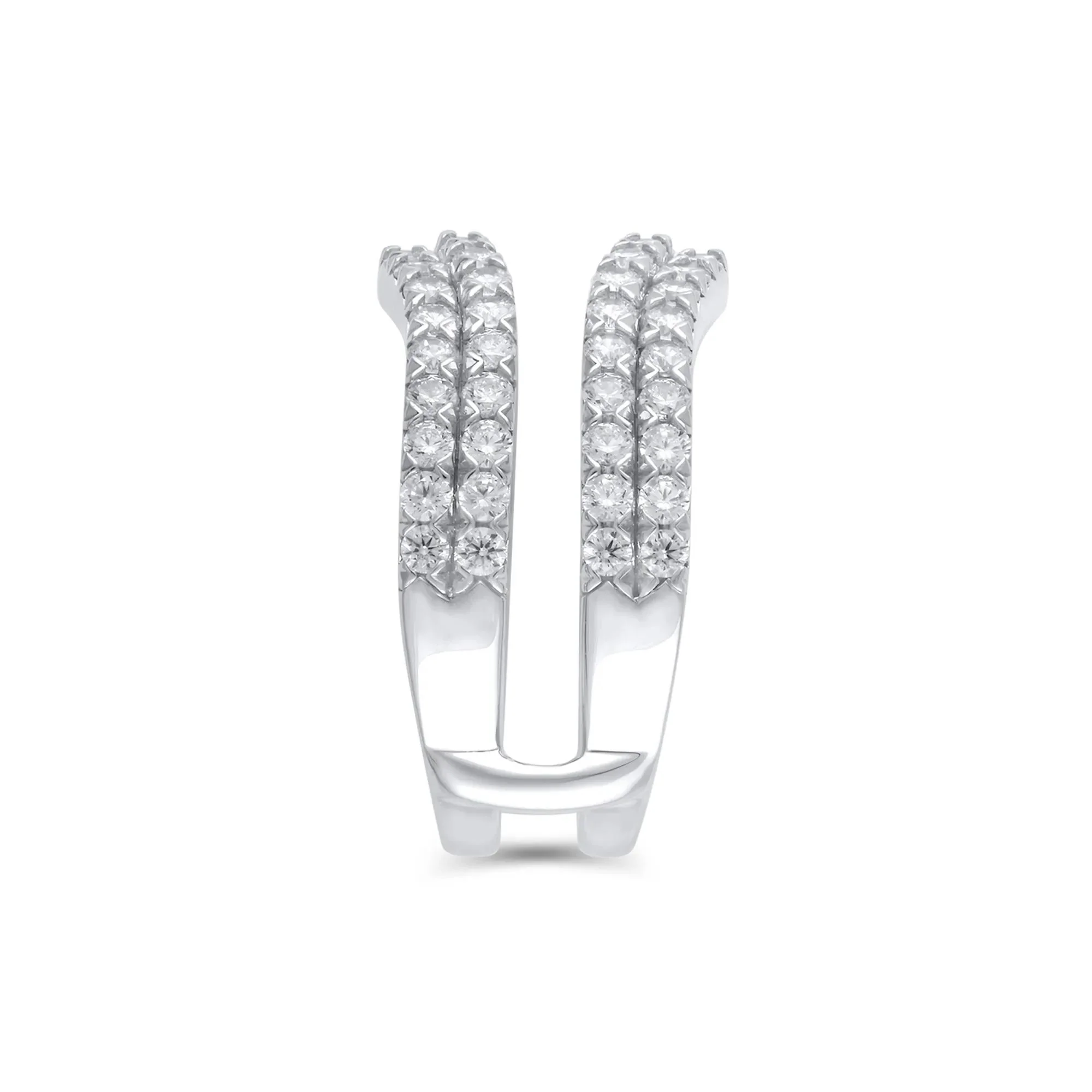 1/2 CT. Tw. Lab Grown Diamond Ring Enhancer 14K White Gold Round Brilliant Cut Size 7 - Image 3