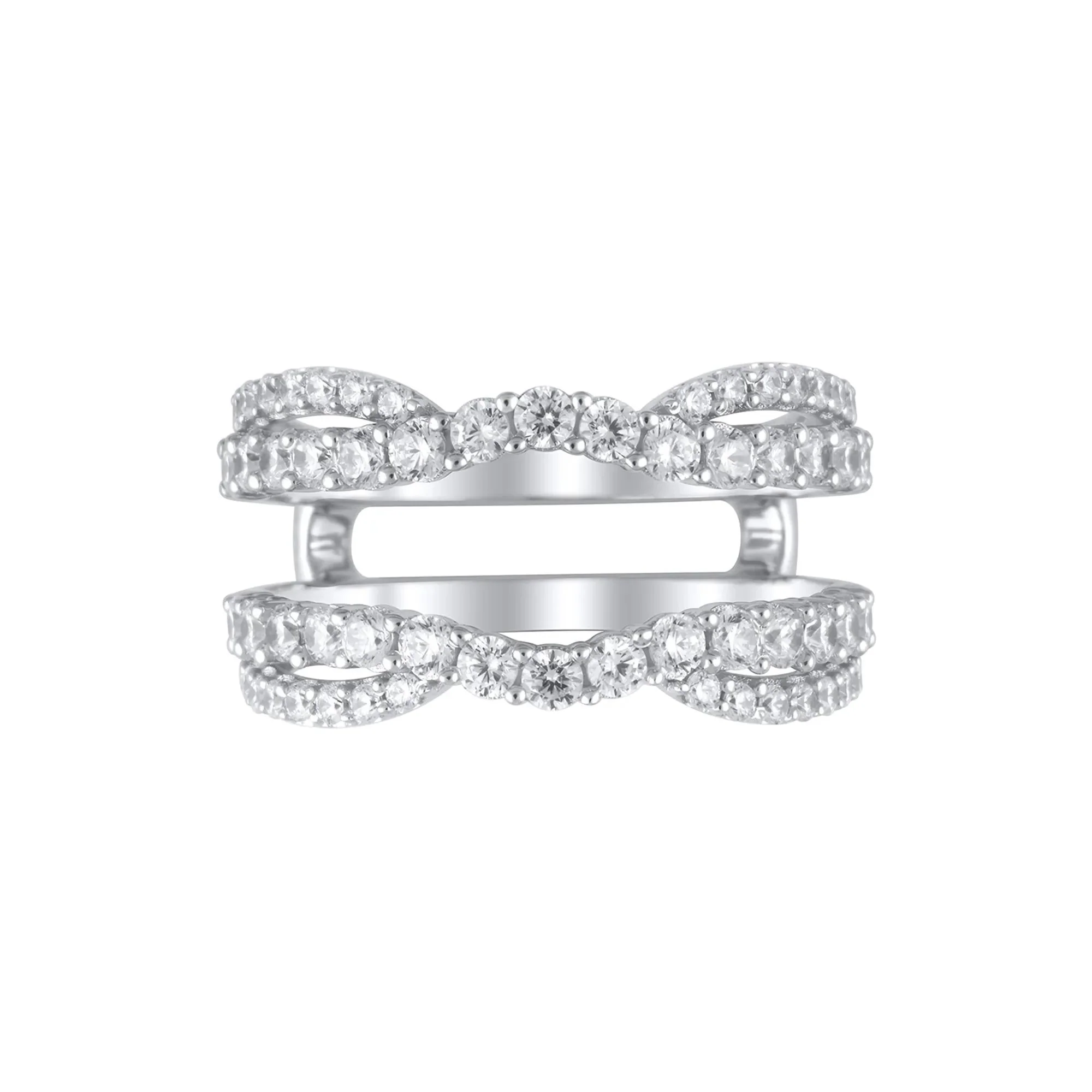1/4 CT. Tw. Lab Grown Diamond Ring Enhancer 14K White Gold Round Brilliant Cut Size 6.5