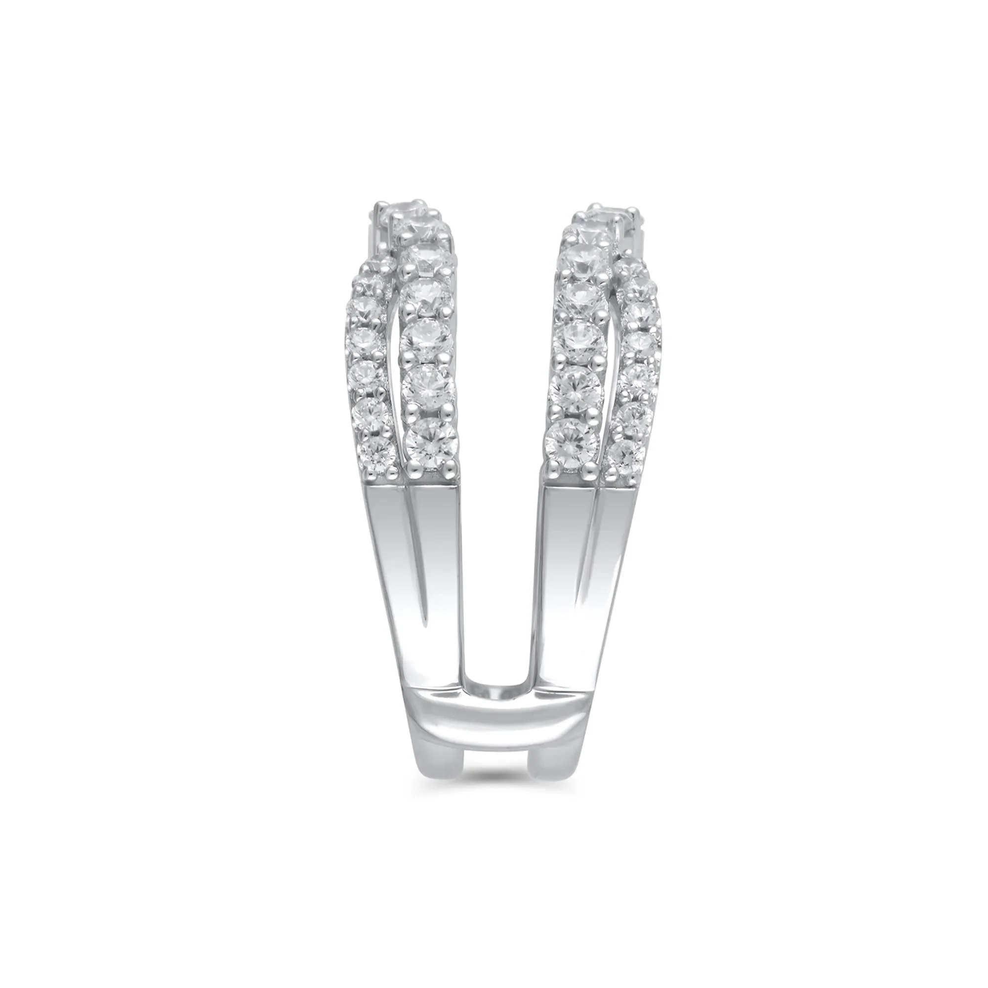 1/4 CT. Tw. Lab Grown Diamond Ring Enhancer 14K White Gold Round Brilliant Cut Size 7.5 - Image 3
