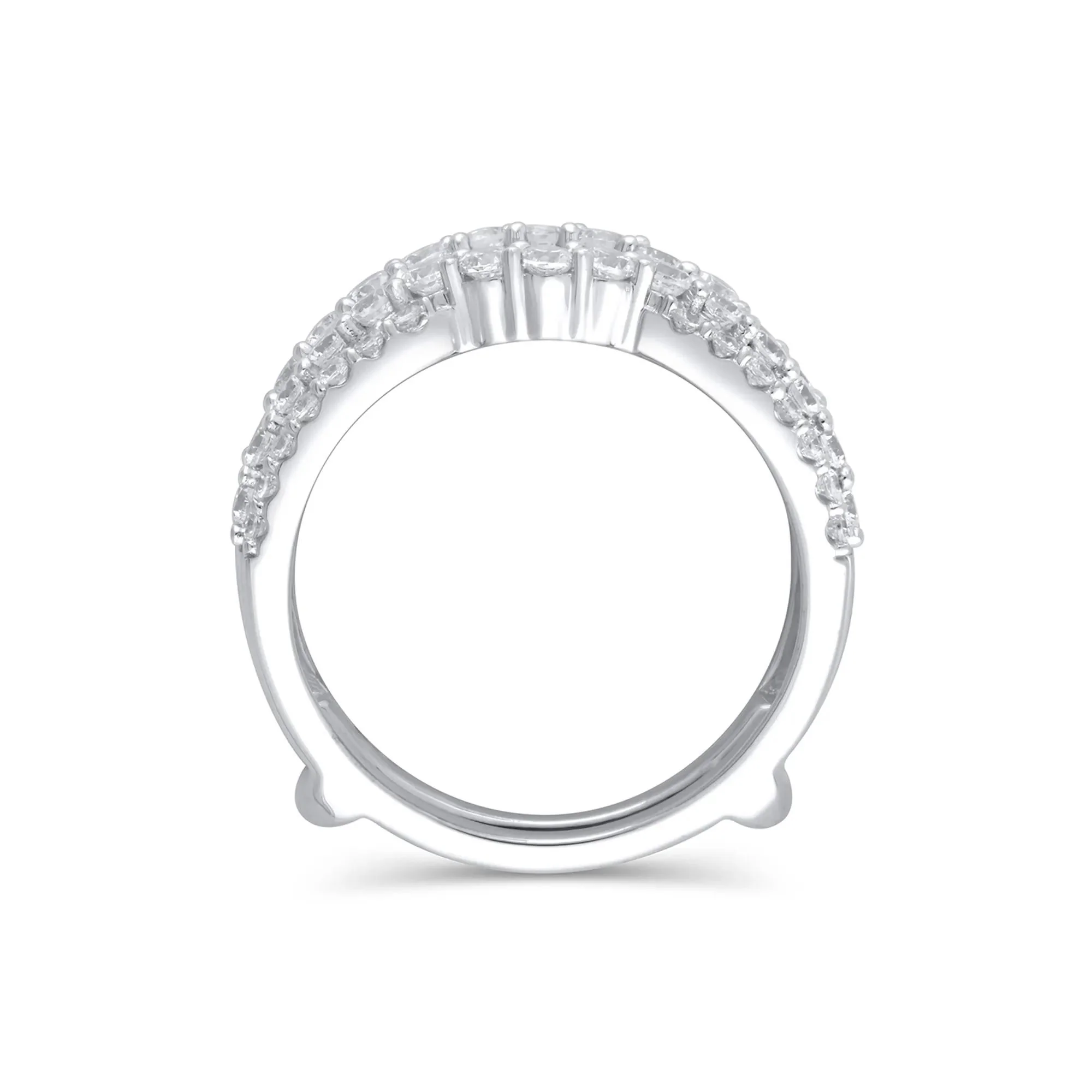 1/4 CT. Tw. Lab Grown Diamond Ring Enhancer 14K White Gold Round Brilliant Cut Size 8 - Image 2