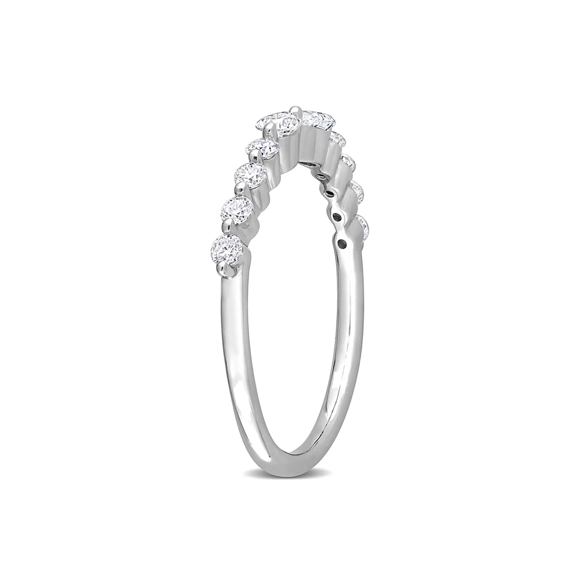 Pear-Shaped Moissanite Stacking Ring .925 Sterling Silver (2/5 CT. Dew) White Size 9 - Image 3