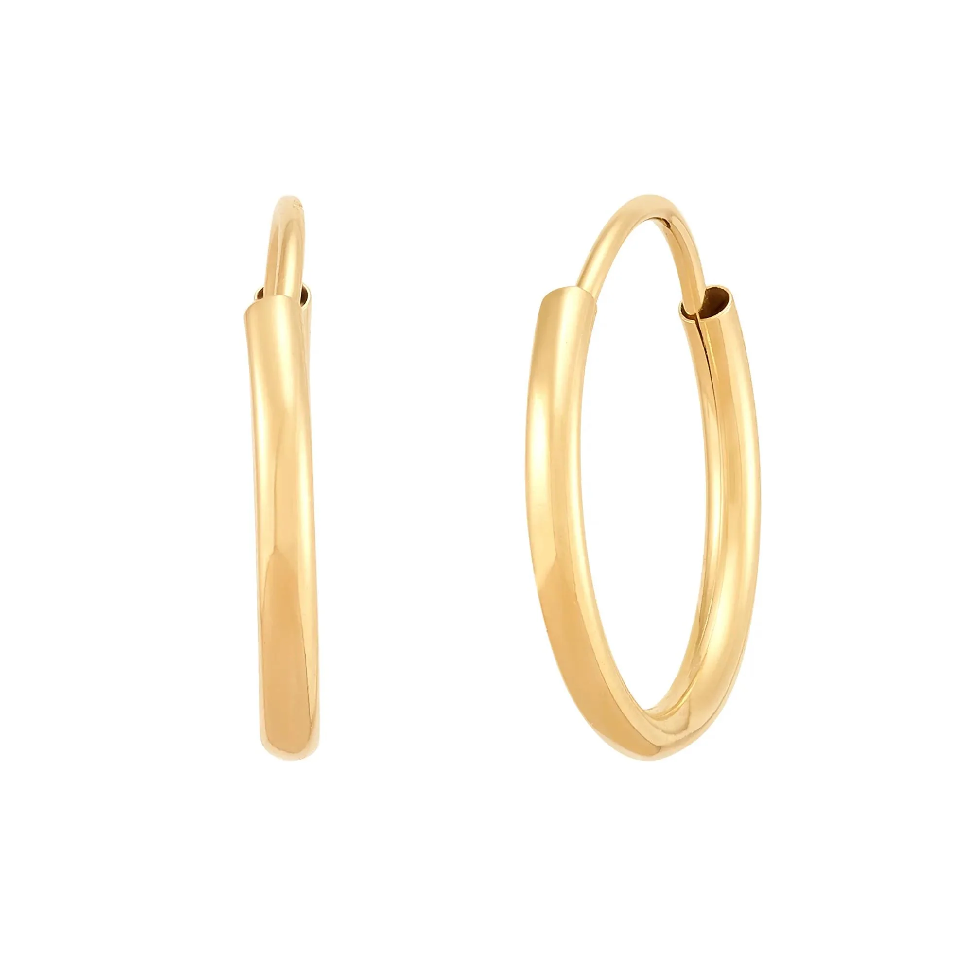 Hoop Earring 14K Yellow Gold Size 12.00mm