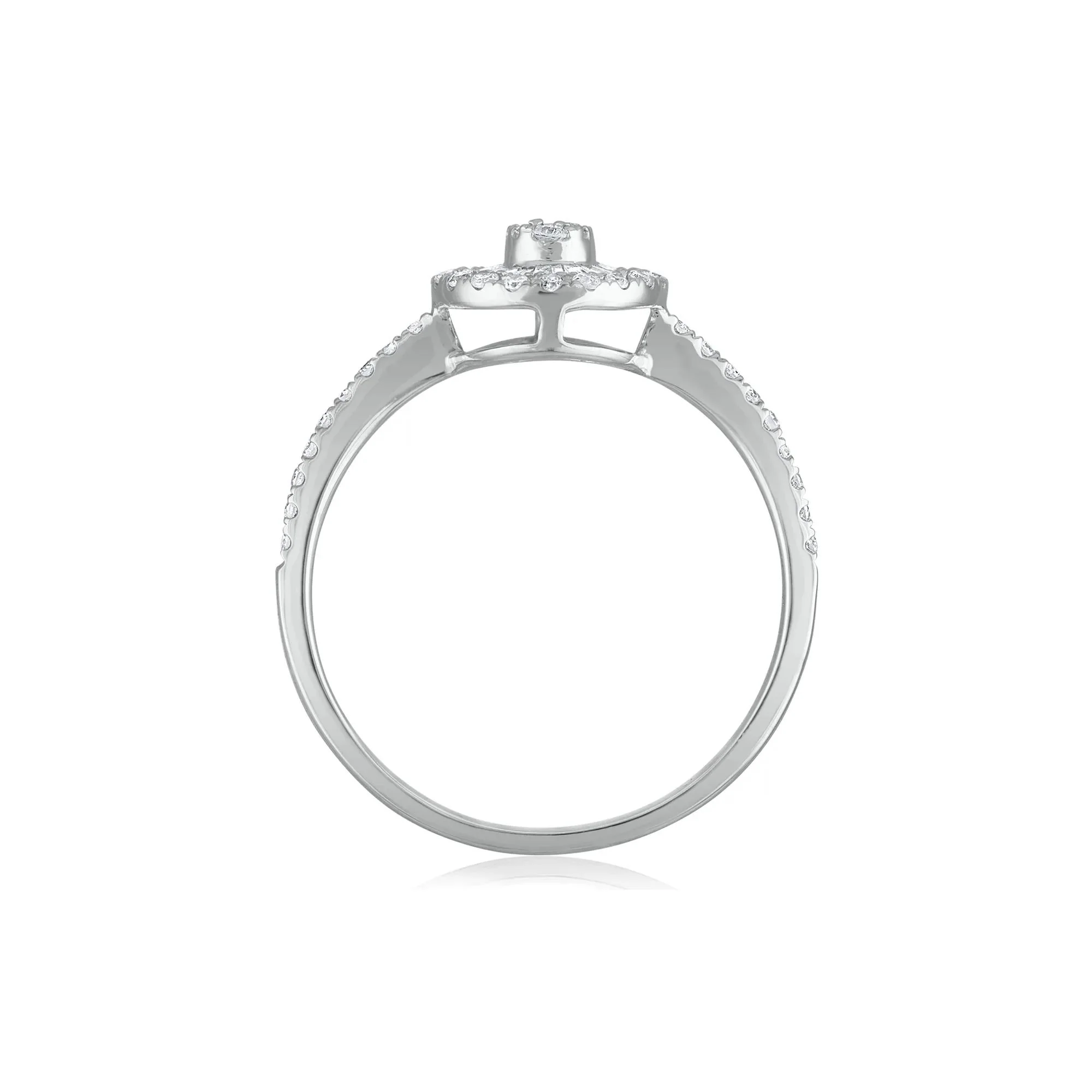 3/8 CT. Tw. Diamond Engagement Ring 14K White Gold Round Brilliant Cut Size 7.5 1.5mm - Image 2