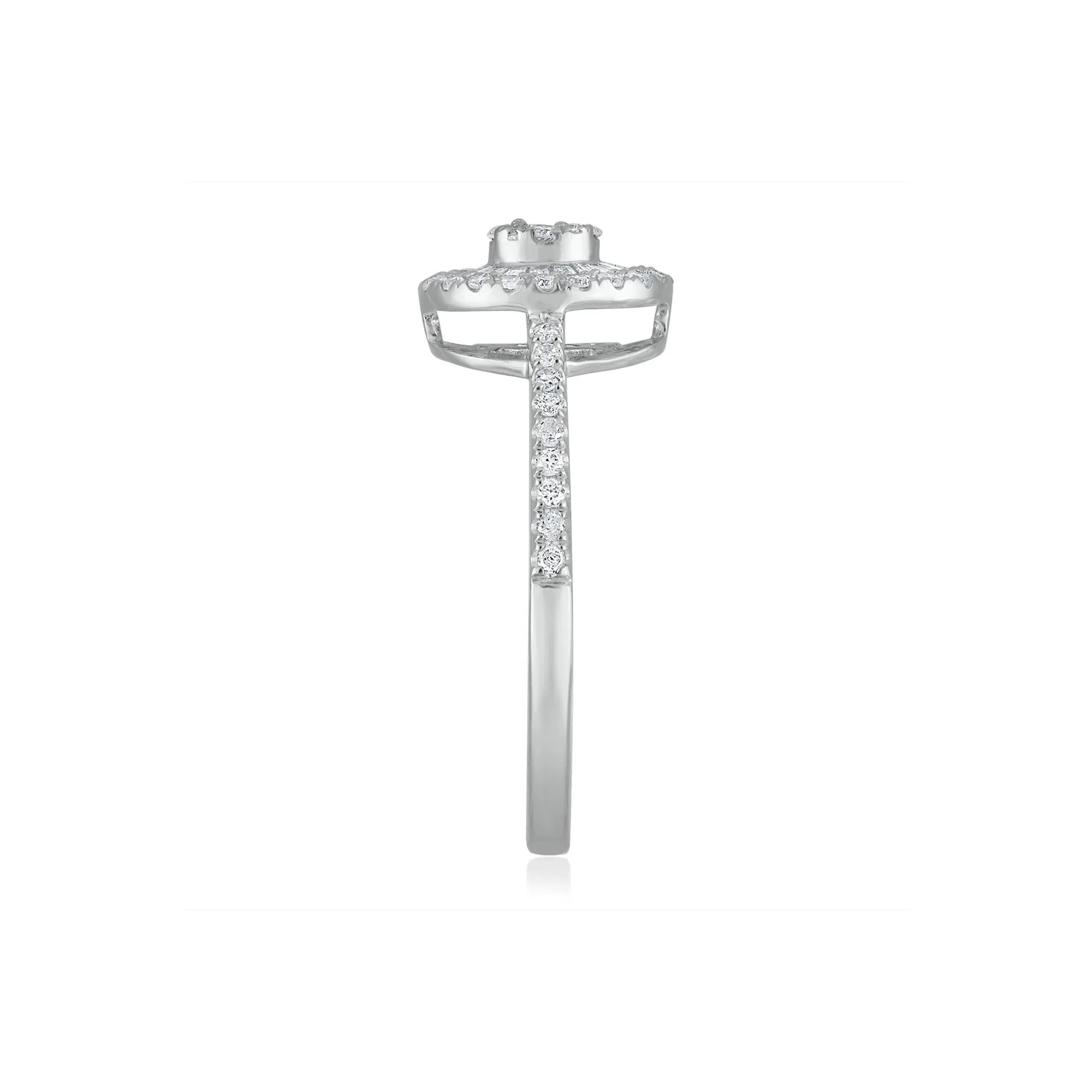 3/8 CT. Tw. Diamond Engagement Ring 14K White Gold Round Brilliant Cut Size 8.5 1.5mm - Image 3