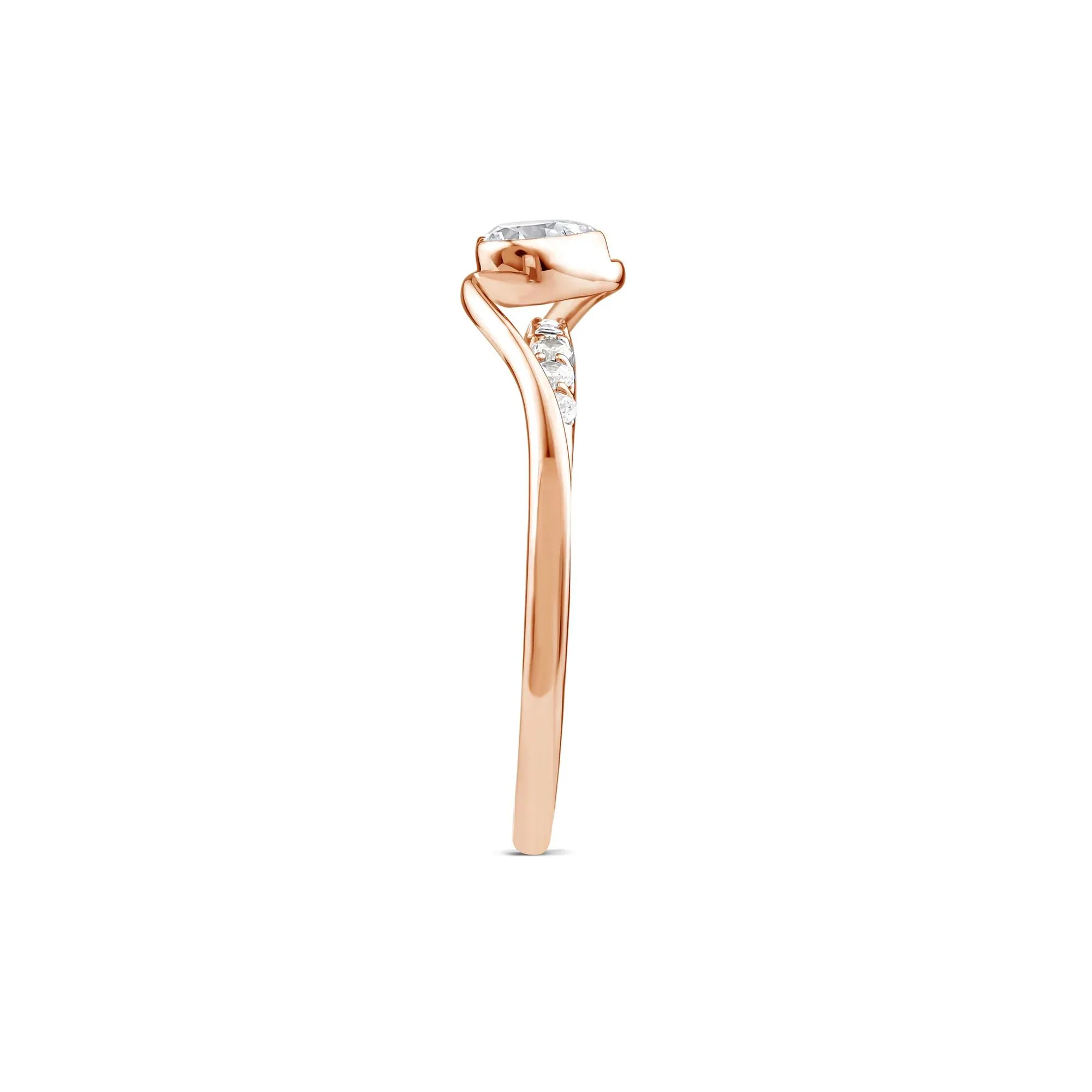 3/8 CT. Tw. Lab Grown Diamond Heart Ring 10K Rose Gold Size 8 - Image 3