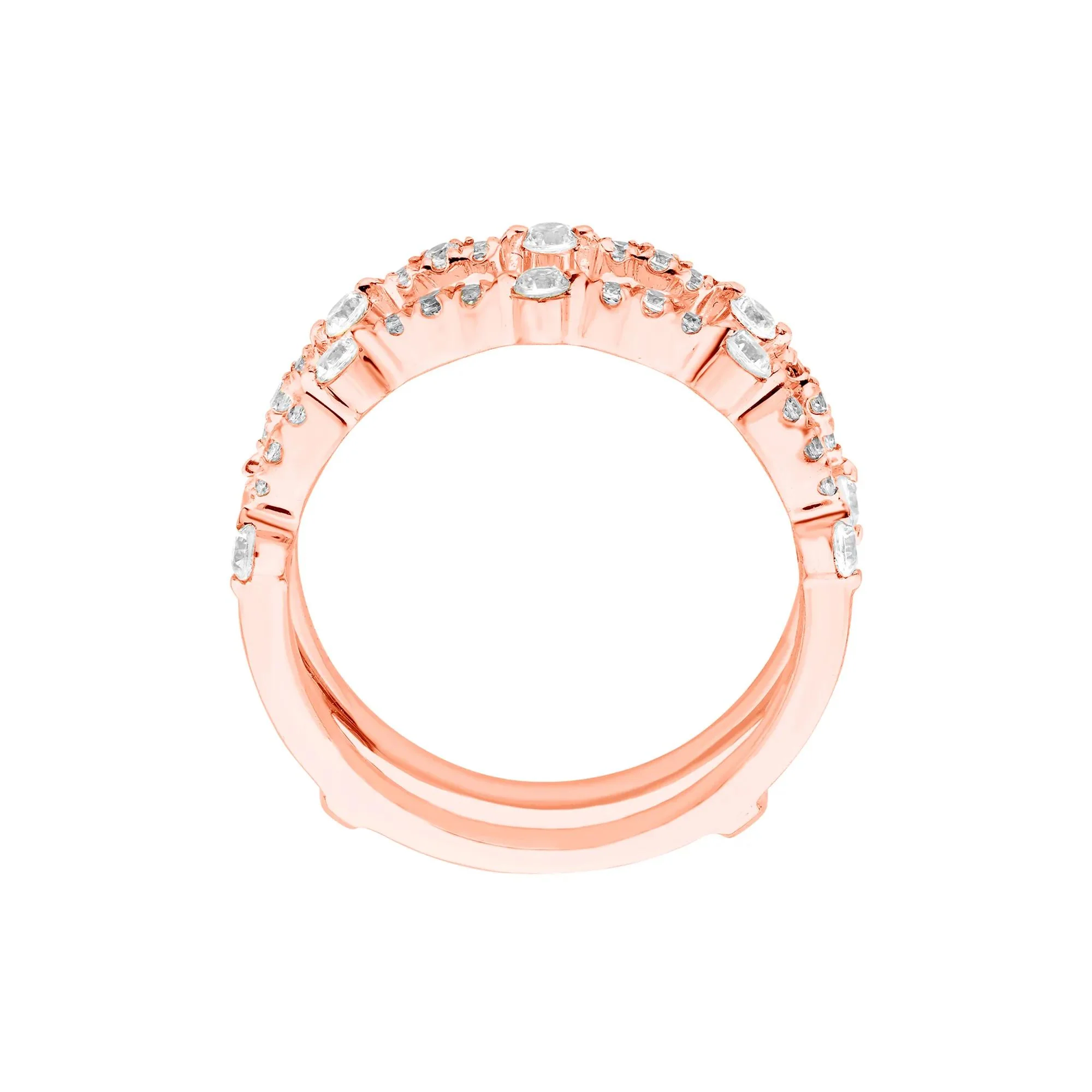 1/2 CT. Tw. Diamond Ring Insert 10K Rose Gold Round Brilliant Cut Size 7.5 - Image 2