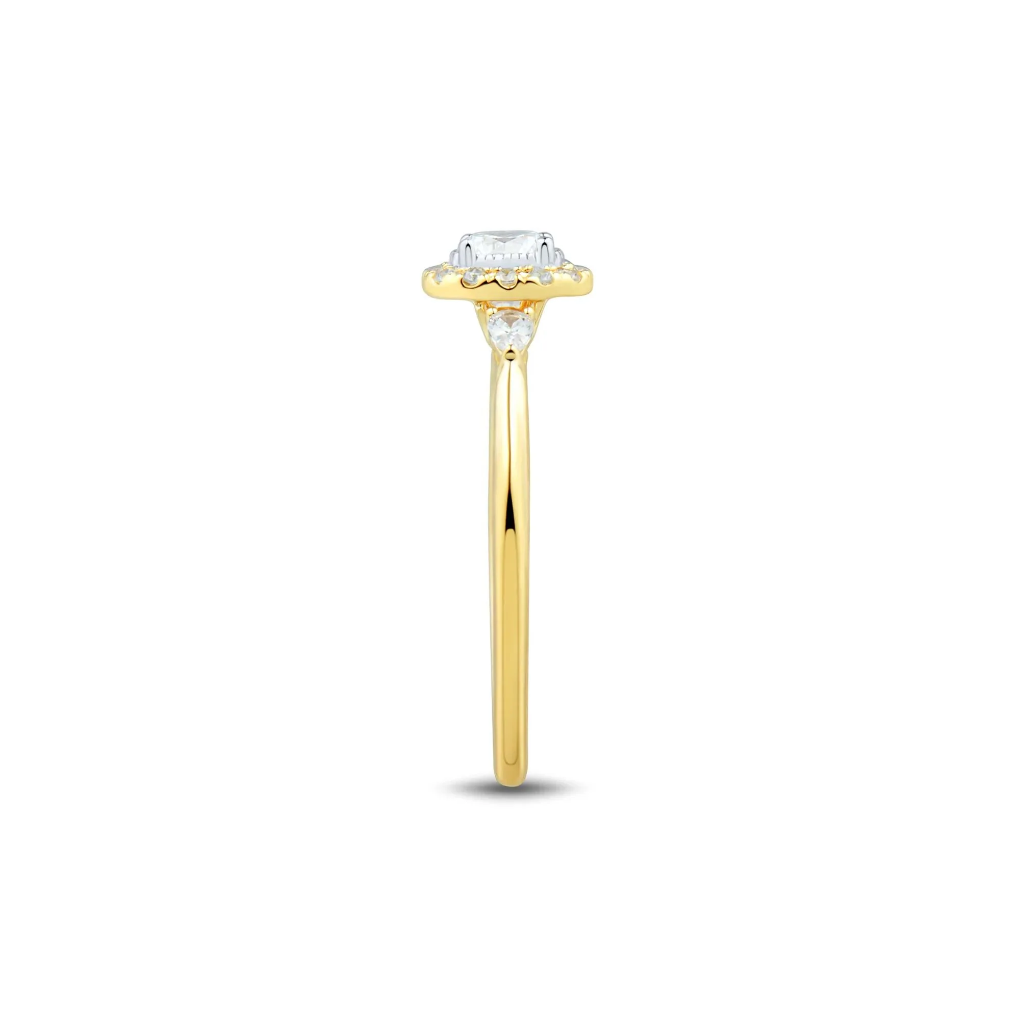 1/3 CT. Tw. Oval Lab Grown Diamond Ring 10K Yellow Gold Size 8 1mm - Image 3