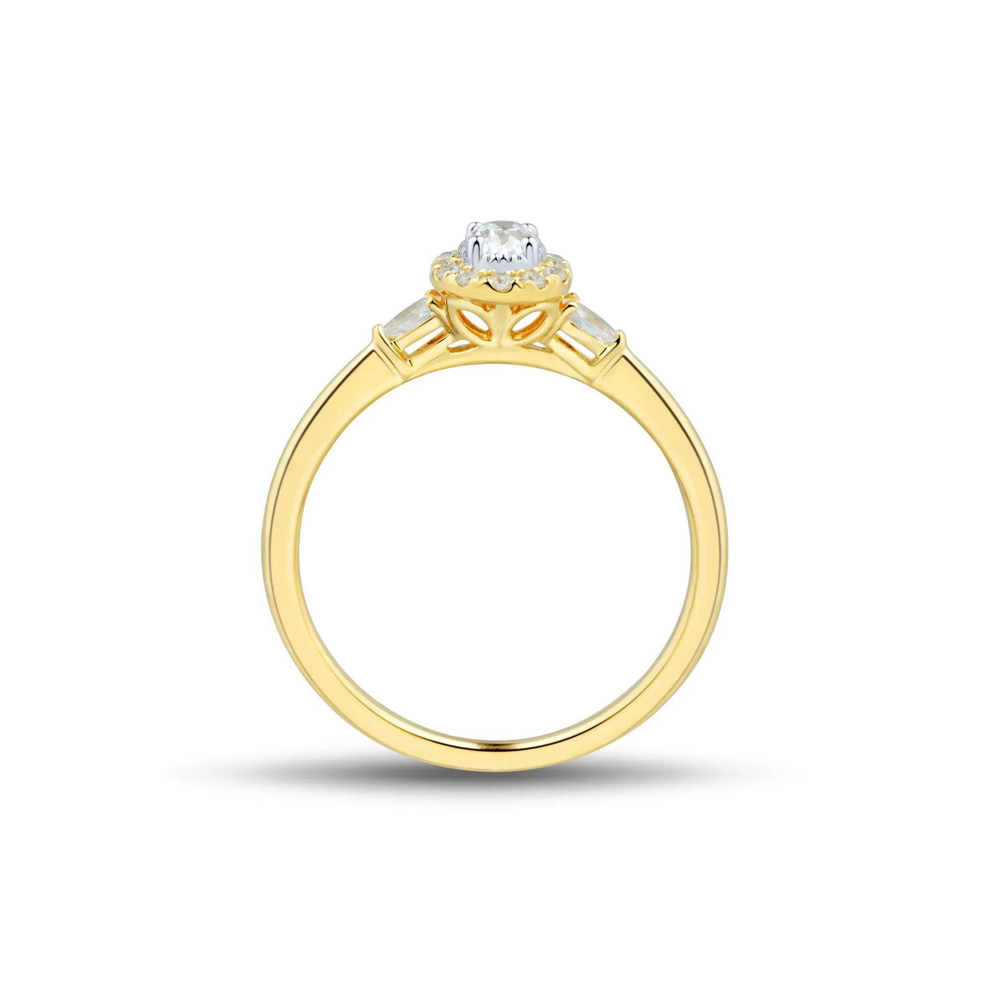 1/3 CT. Tw. Oval Lab Grown Diamond Ring 10K Yellow Gold Size 9 1mm - Image 2