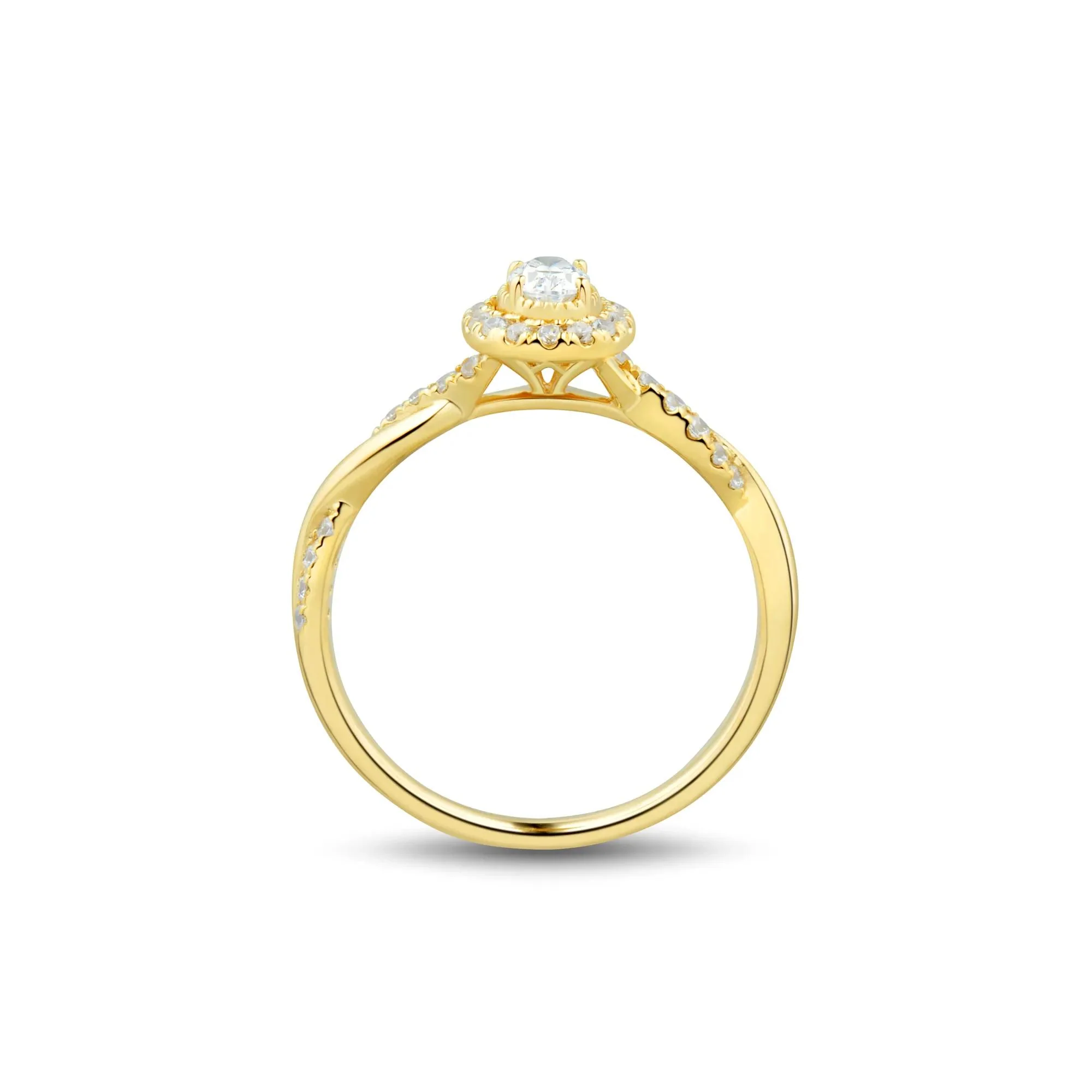 1/2 CT. Tw. Lab Grown Diamond Promise Ring 10K Yellow Gold Size 7 1mm - Image 2