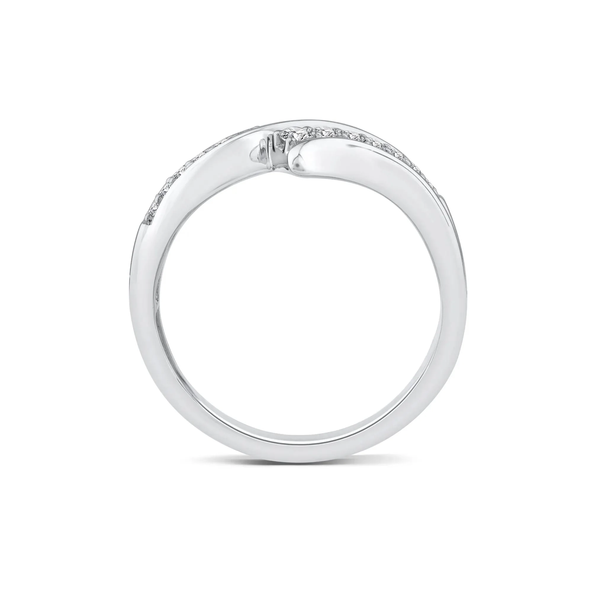 1/5 CT. Tw. Diamond Bypass Ring 10K White Gold Size 9 1.5mm - Image 2