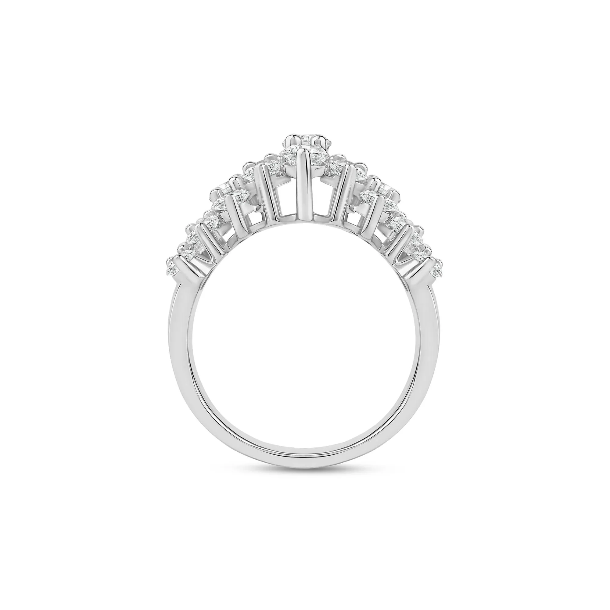 3 CT. Tw. Lab Grown Diamond Multi-Row Band Ring 10K White Gold Size 6 3mm - Image 2
