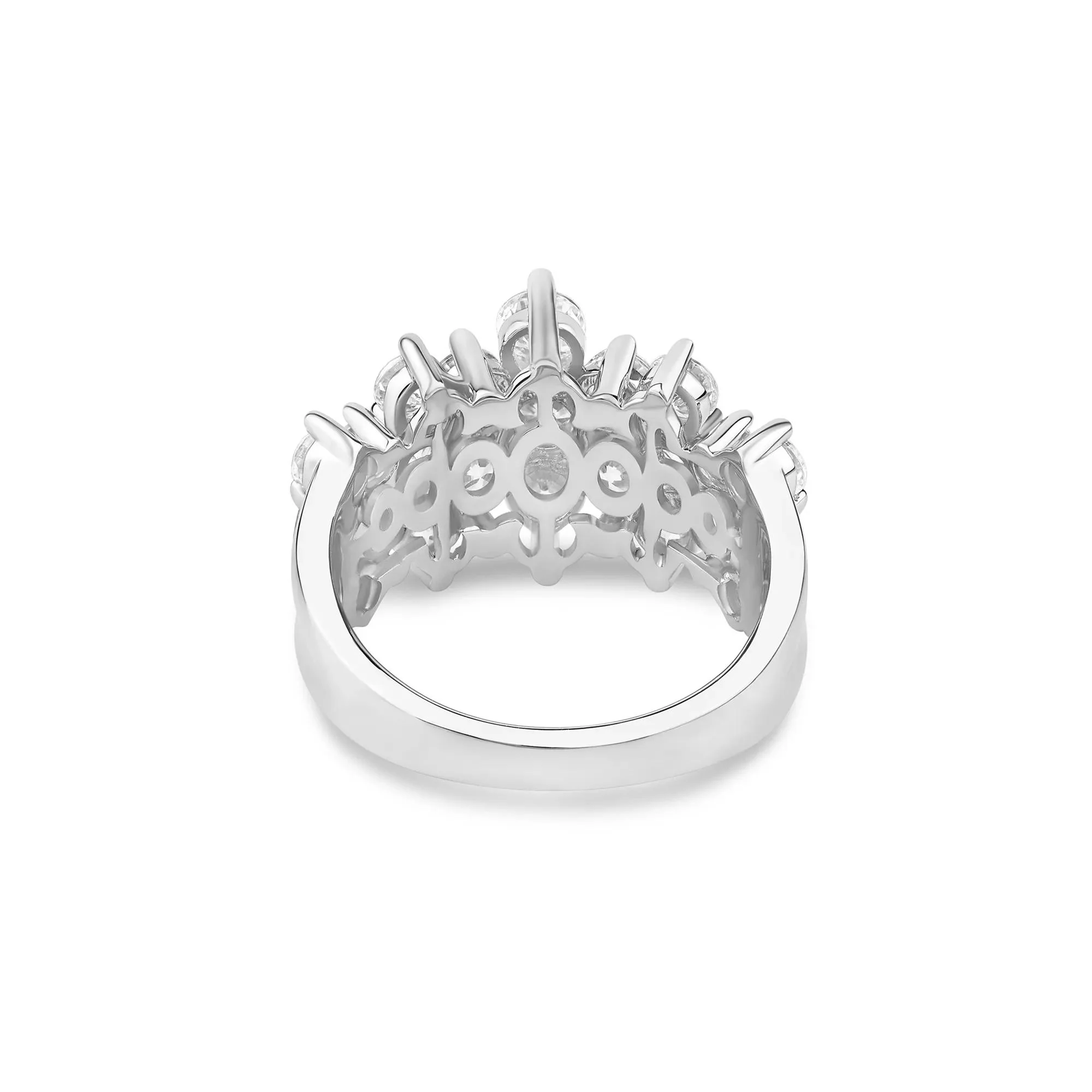 3 CT. Tw. Lab Grown Diamond Multi-Row Band Ring 10K White Gold Size 7 3mm - Image 4