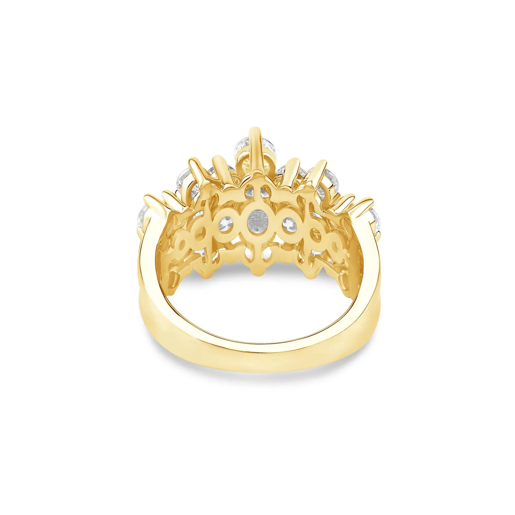 3 CT. Tw. Lab Grown Diamond Multi-Row Band Ring 10K Yellow Gold Size 6.5 3mm - Image 4