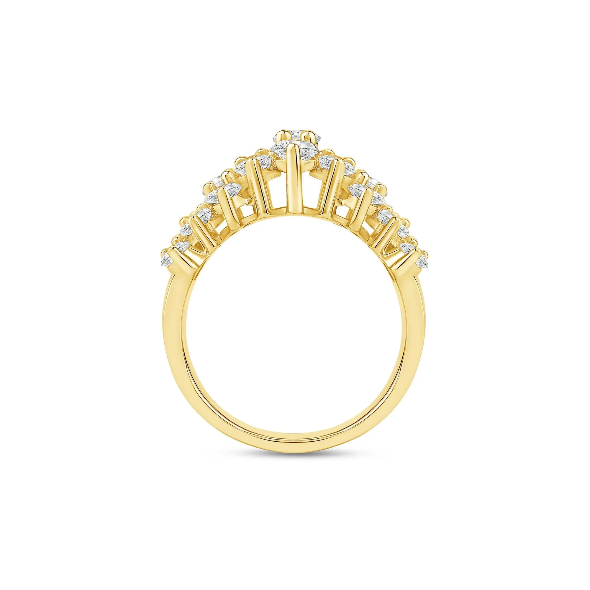 3 CT. Tw. Lab Grown Diamond Multi-Row Band Ring 10K Yellow Gold Size 7 3mm - Image 2