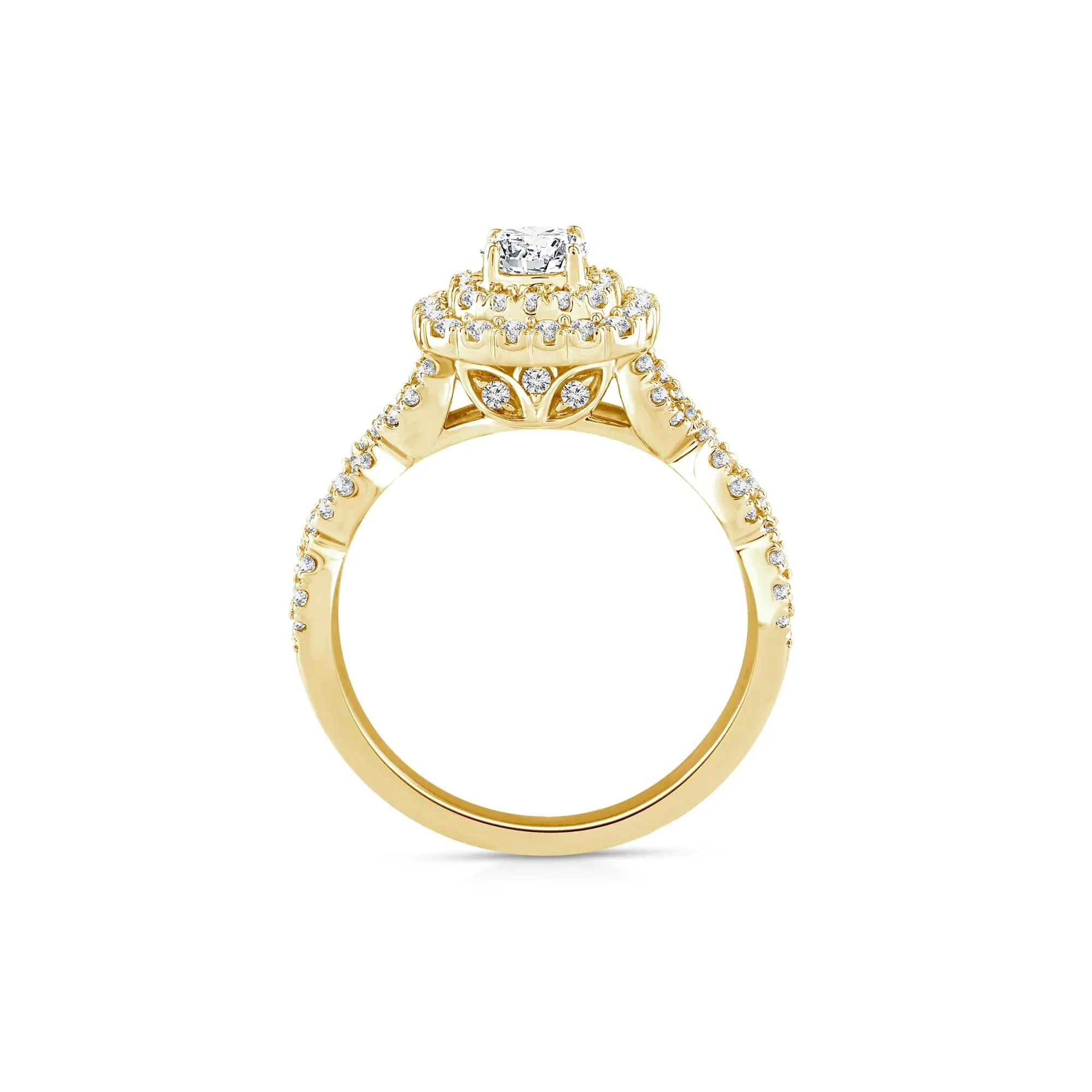 1 CT. Tw. Lab Grown Diamond Engagement Ring 10K Yellow Gold Round Brilliant Cut Size 6 1mm - Image 2