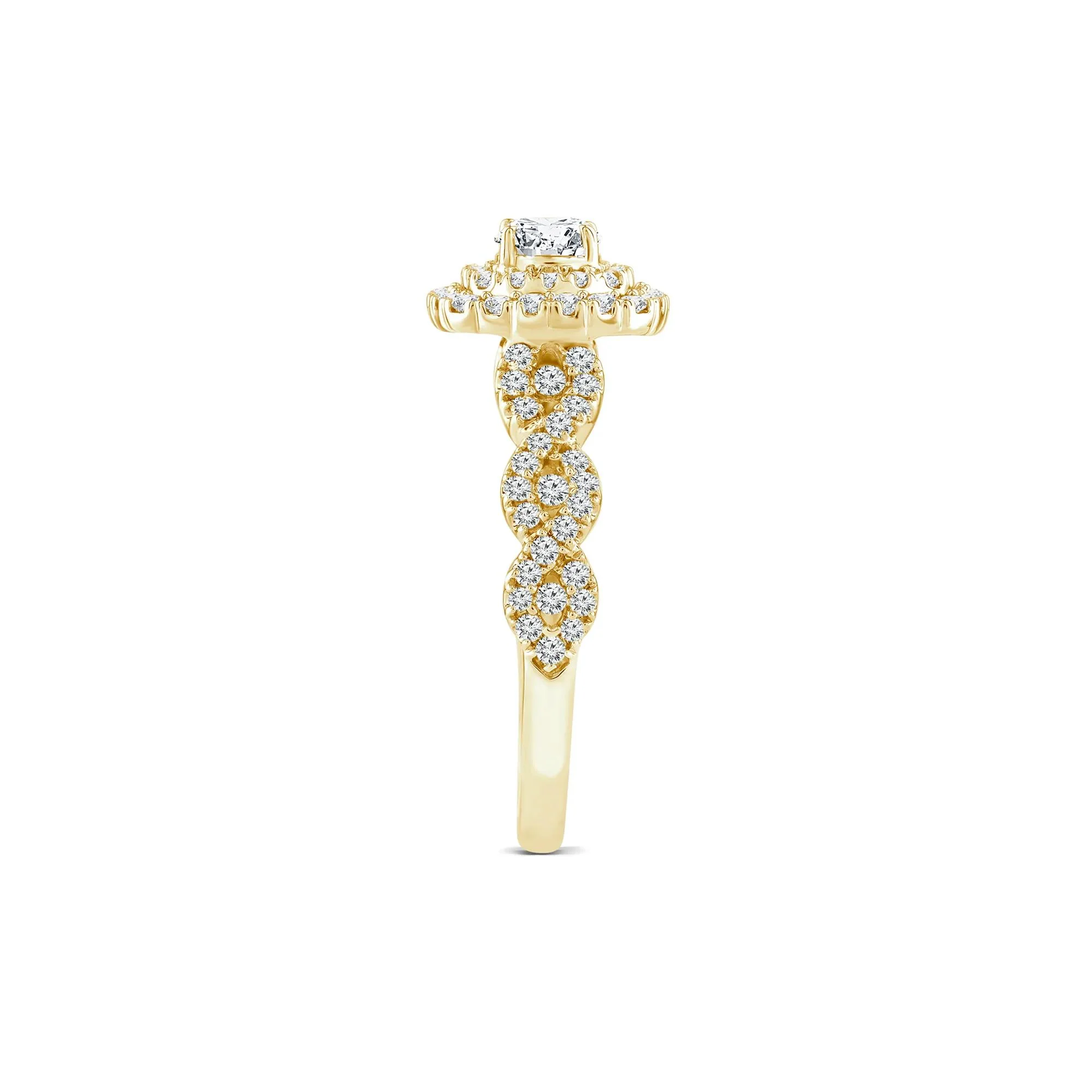 1 CT. Tw. Lab Grown Diamond Engagement Ring 10K Yellow Gold Round Brilliant Cut Size 7 1mm - Image 3