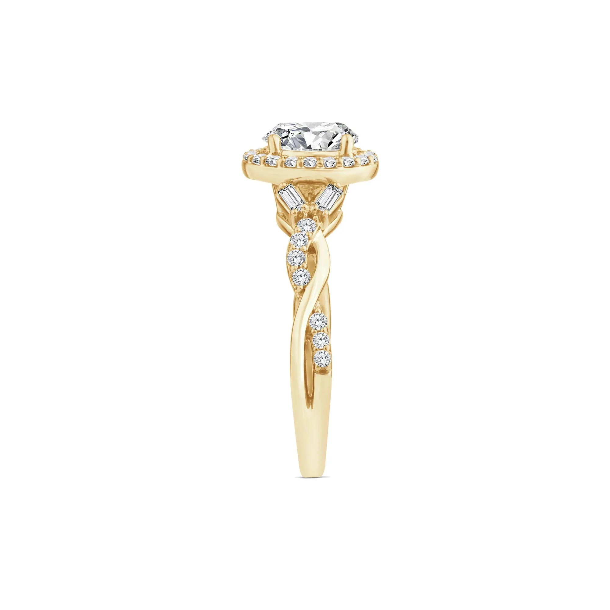1 CT. Tw. Lab Grown Diamond Oval Engagement Ring 10K Yellow Gold Round Brilliant Cut Size 9 1.5mm - Image 3