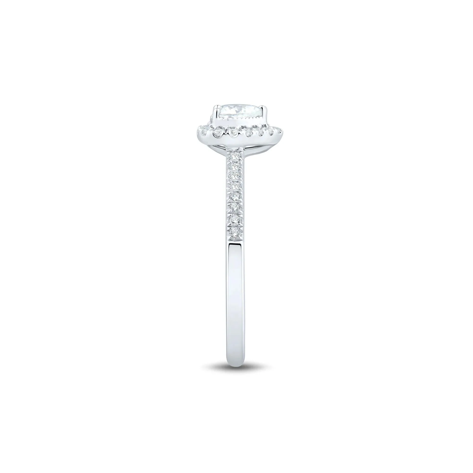 1/2 CT. Tw. Lab Grown Diamond Heart-Shaped Center Promise Ring 10K White Gold Size 6.5 1mm - Image 3