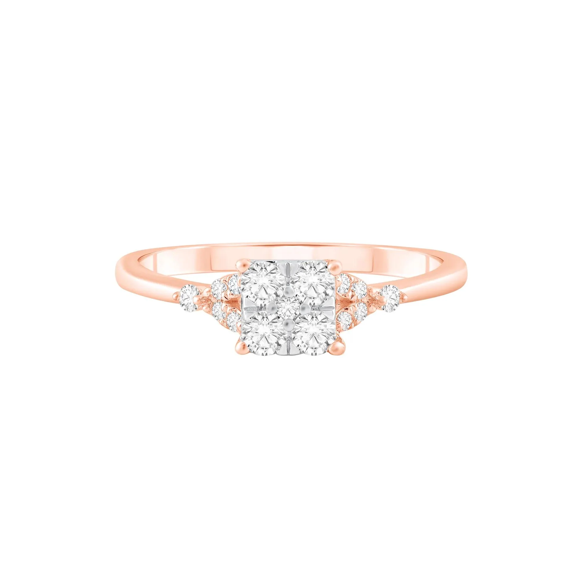 1/3 CT. Tw. Diamond Promise Ring 10K Rose Gold Round Brilliant Cut Size 9.5