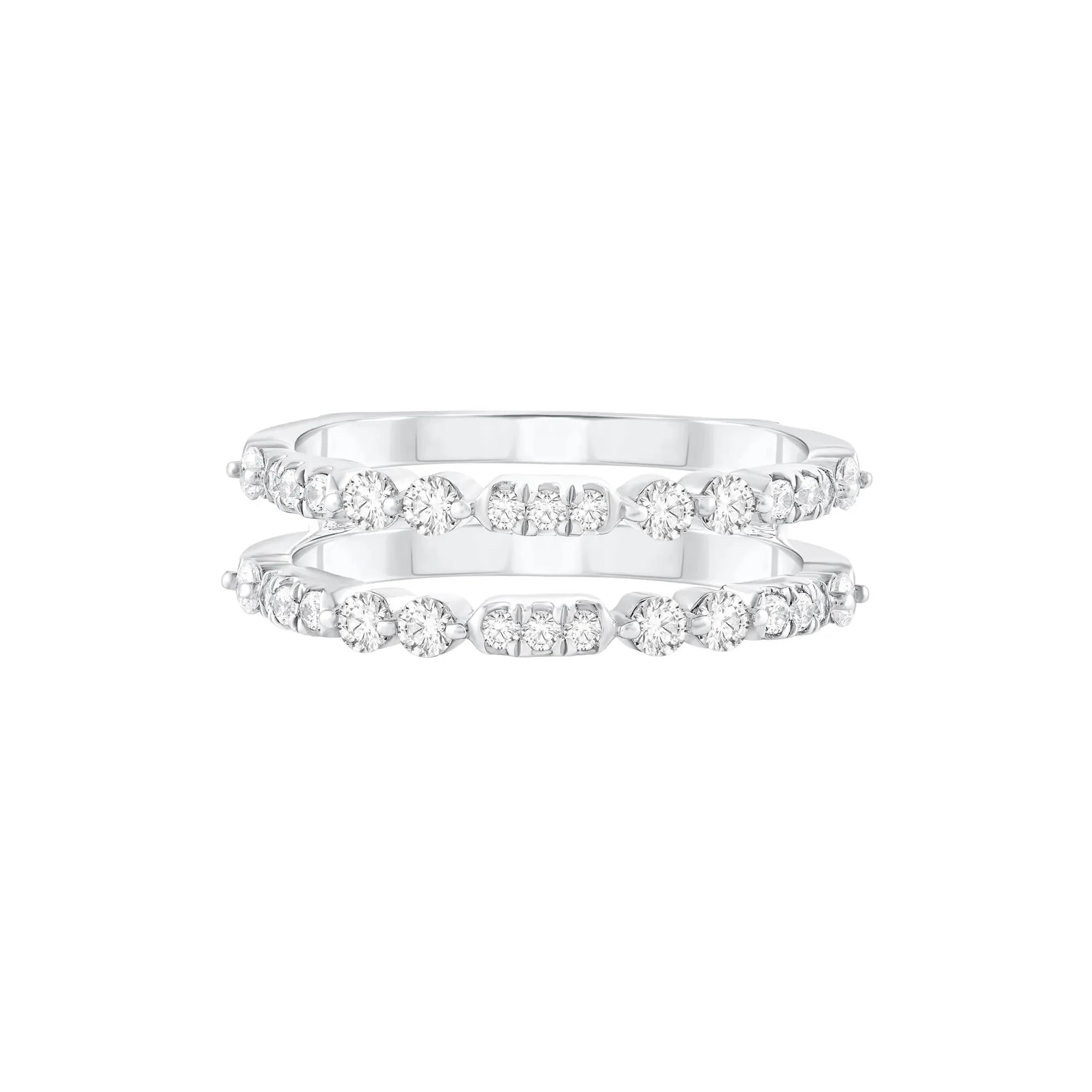 1/2 CT. Tw. Diamond Ring Insert 10K White Gold Round Brilliant Cut Size 6.5
