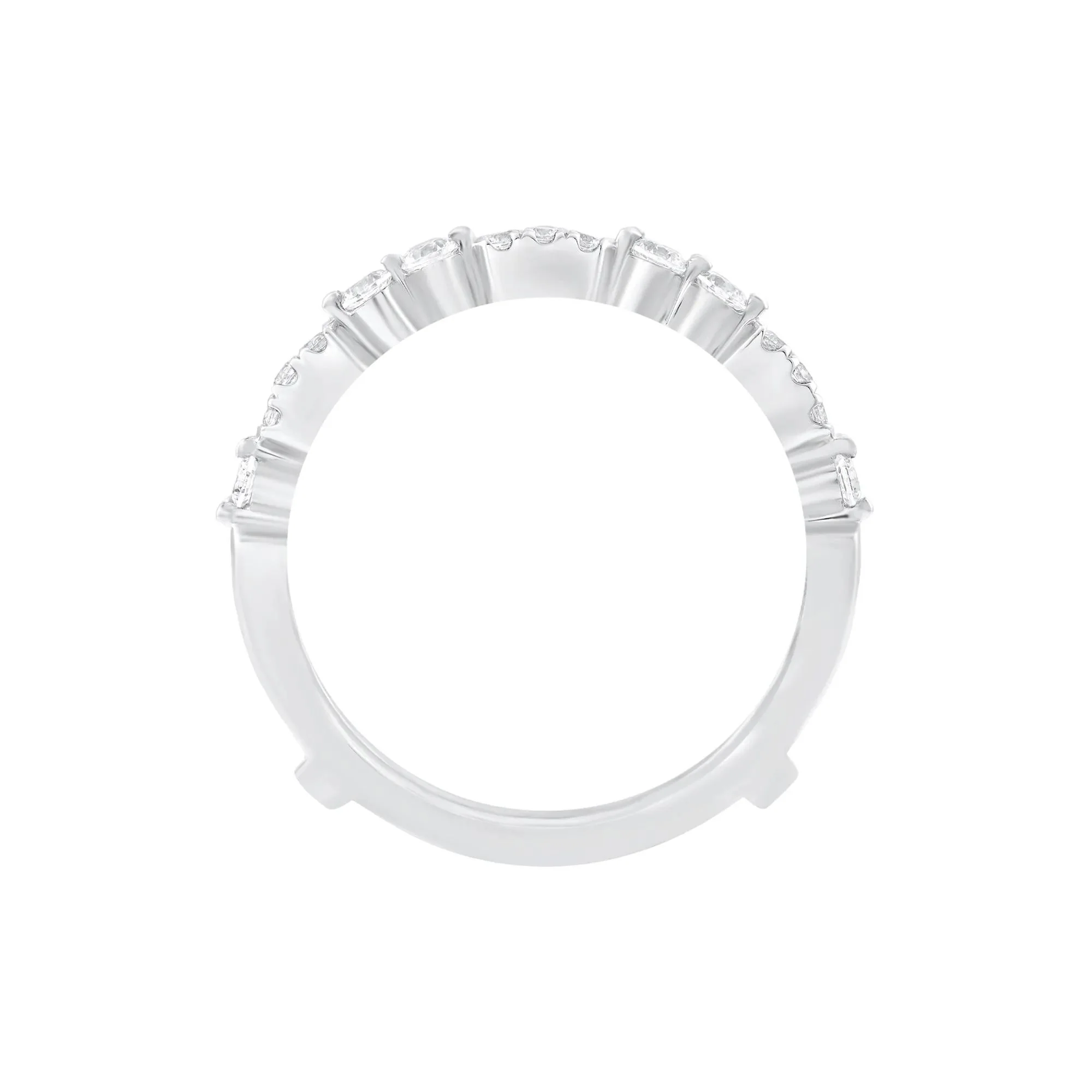 1/2 CT. Tw. Diamond Ring Insert 10K White Gold Round Brilliant Cut Size 7.5 - Image 2