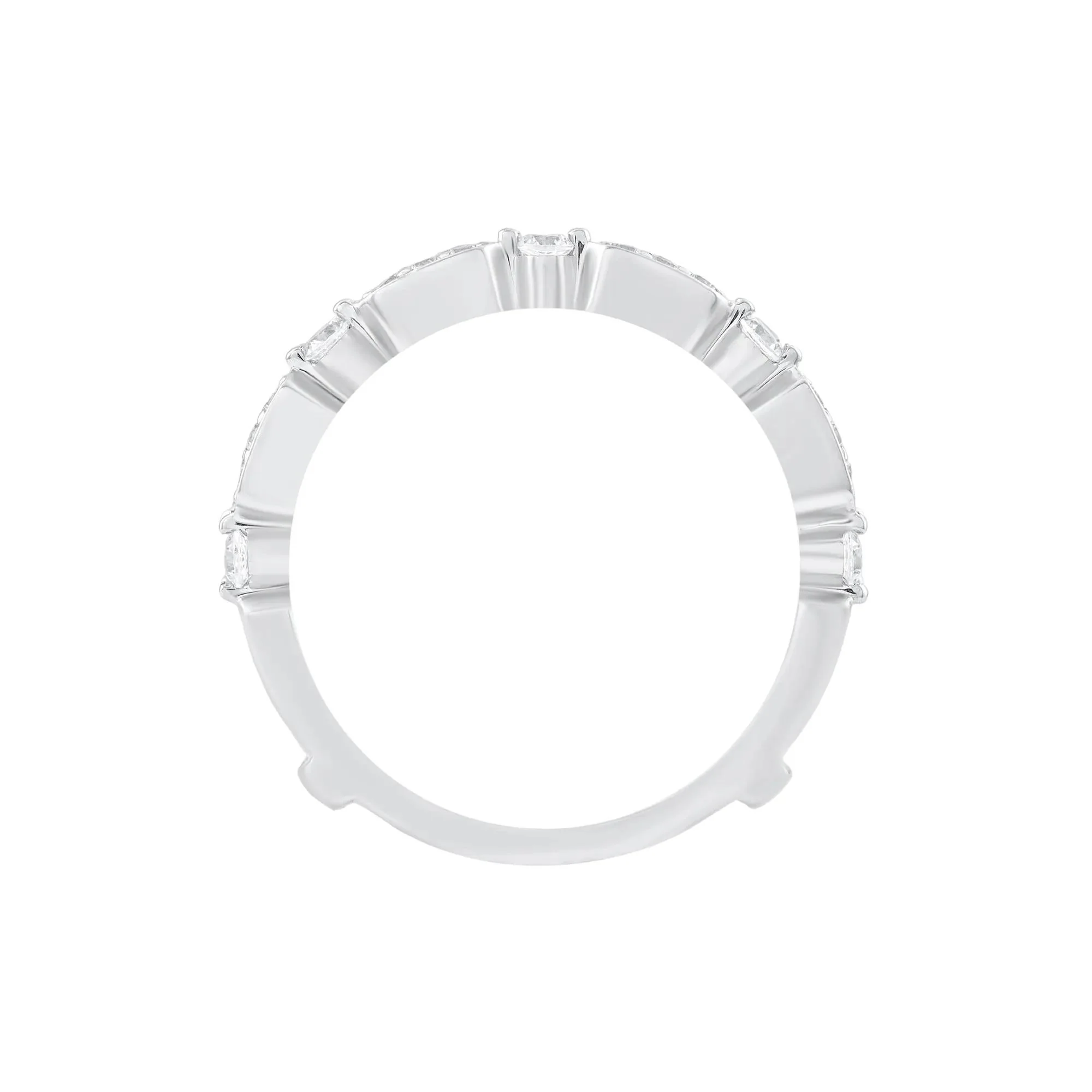 1/2 CT. Tw. Diamond Ring Insert 10K White Gold Round Brilliant Cut Size 6 - Image 2