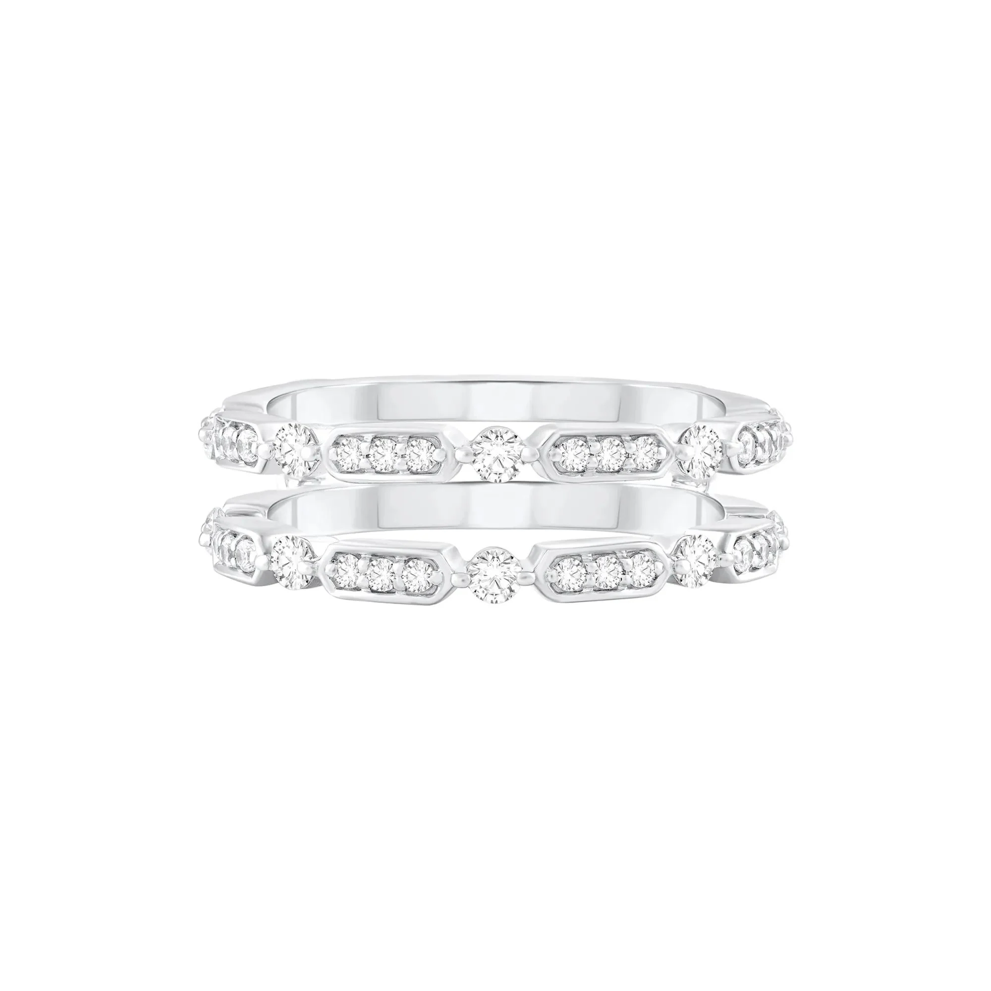 1/2 CT. Tw. Diamond Ring Insert 10K White Gold Round Brilliant Cut Size 7.5