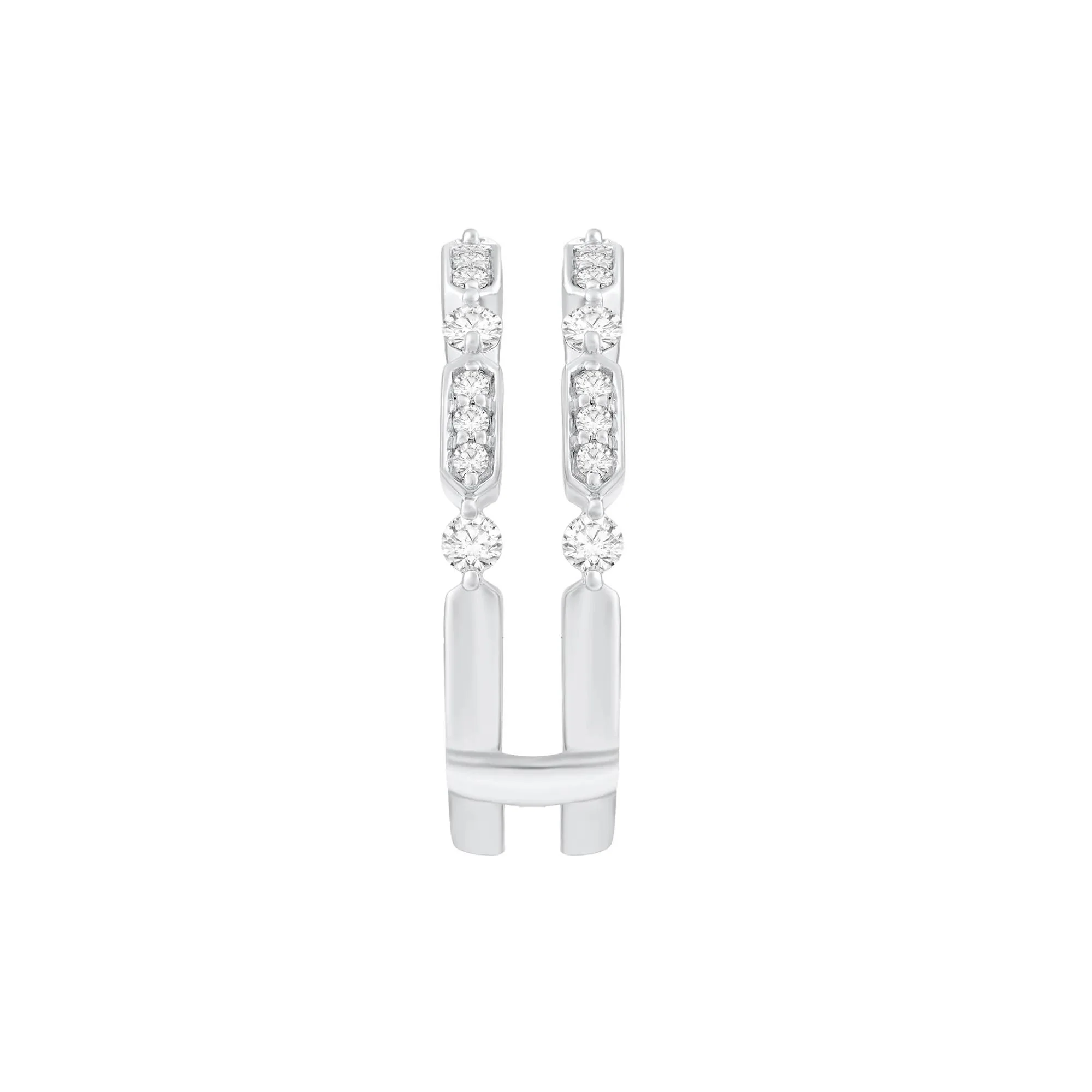 1/2 CT. Tw. Diamond Ring Insert 10K White Gold Round Brilliant Cut Size 8 - Image 3