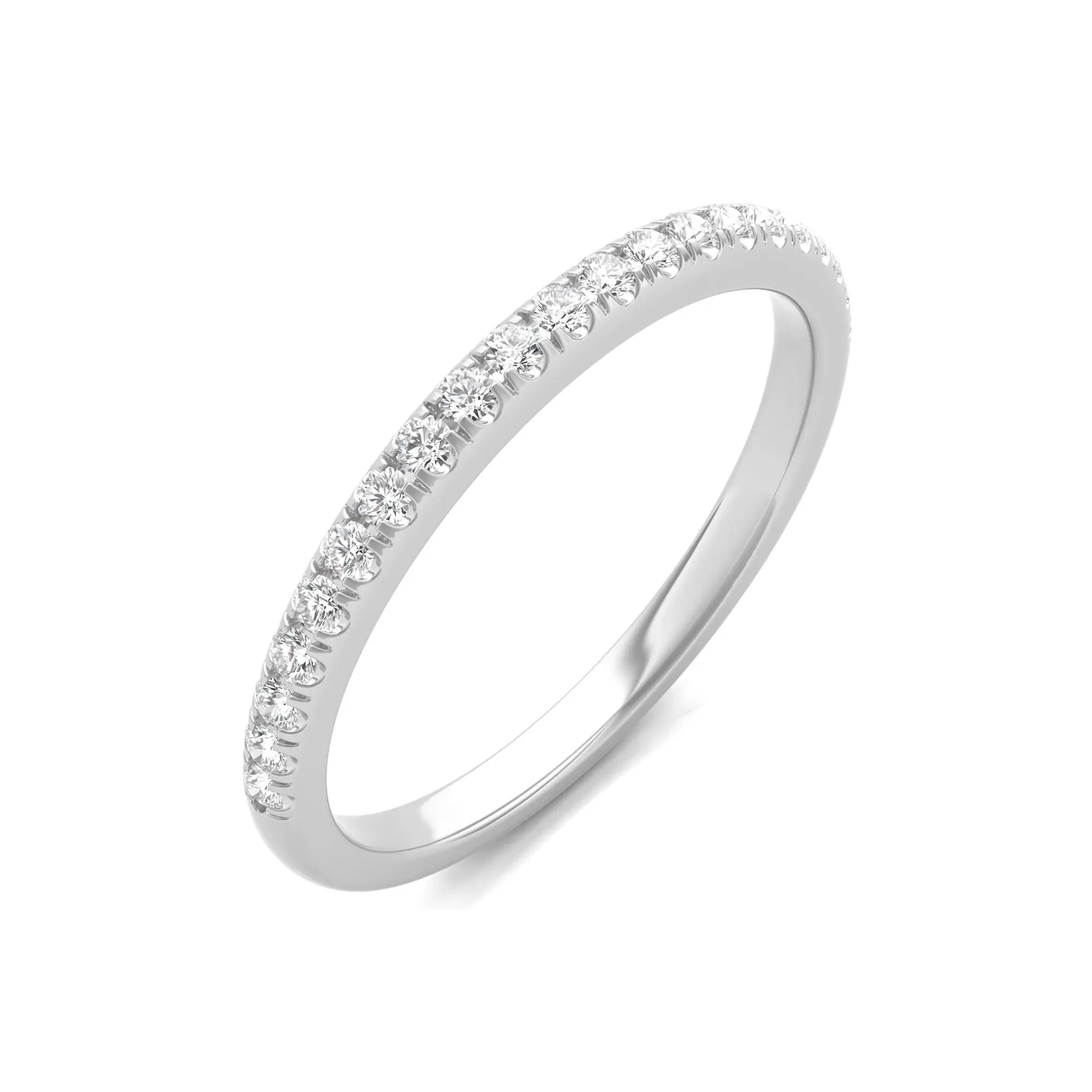 1/2 CT. Tw. Diamond Halo Engagement Ring Set 14K White Gold Round Brilliant Cut Size 7.5 - Image 5