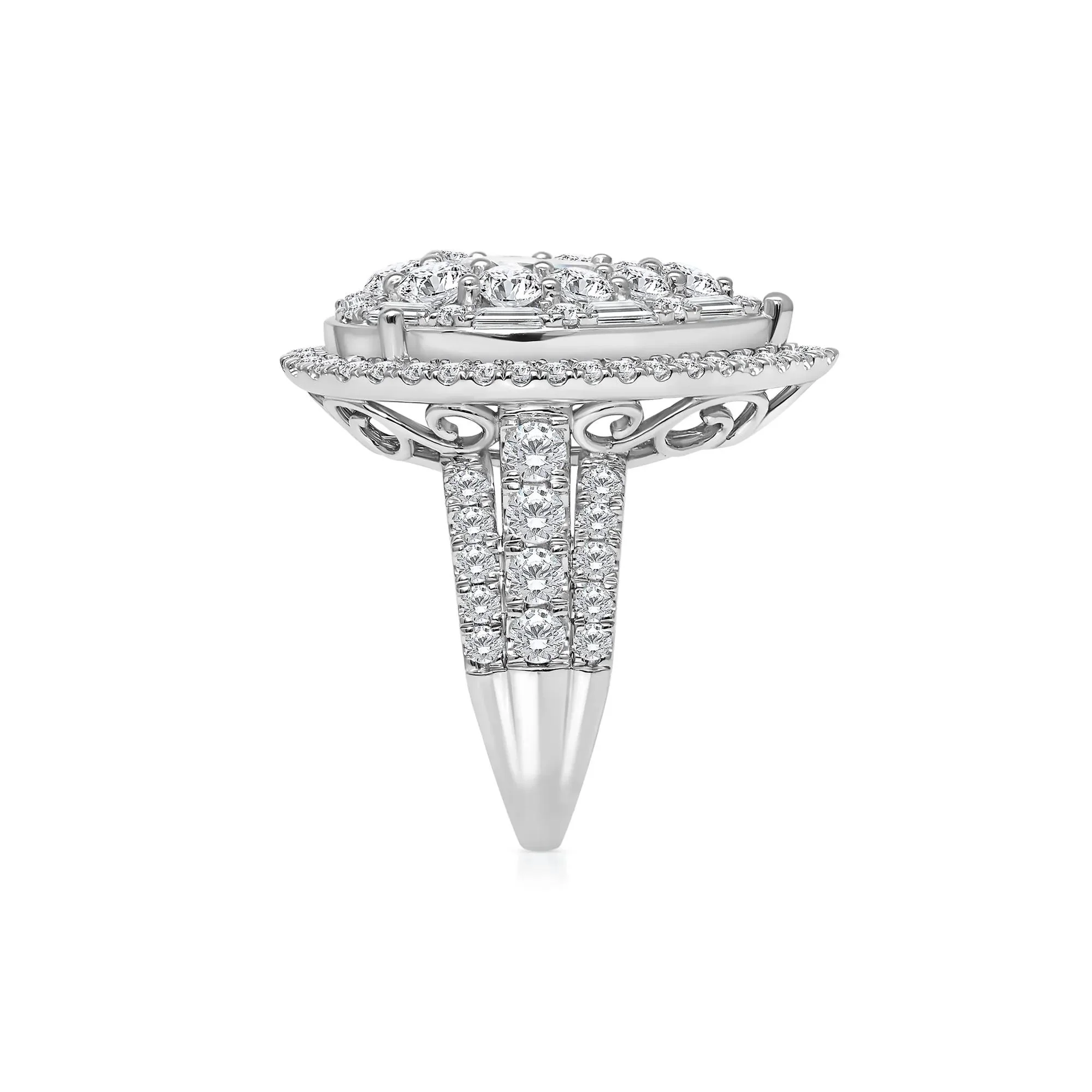 5 CT. Tw. Lab Grown Diamond Composite Ring 10K White Gold Size 6.5 - Image 3