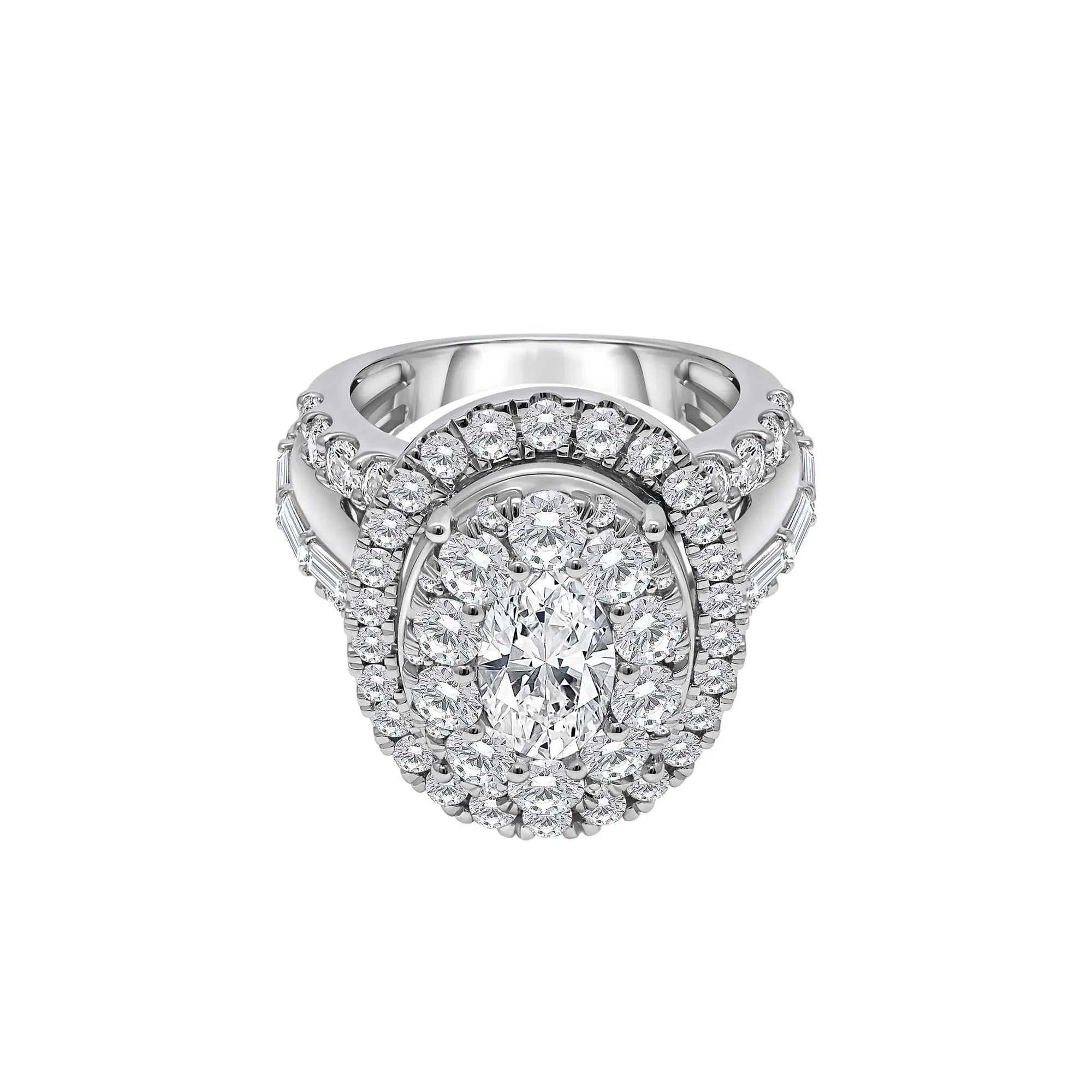 5 CT. Tw. Lab Grown Diamond Composite Ring 10K White Gold Round Brilliant Cut Size 9
