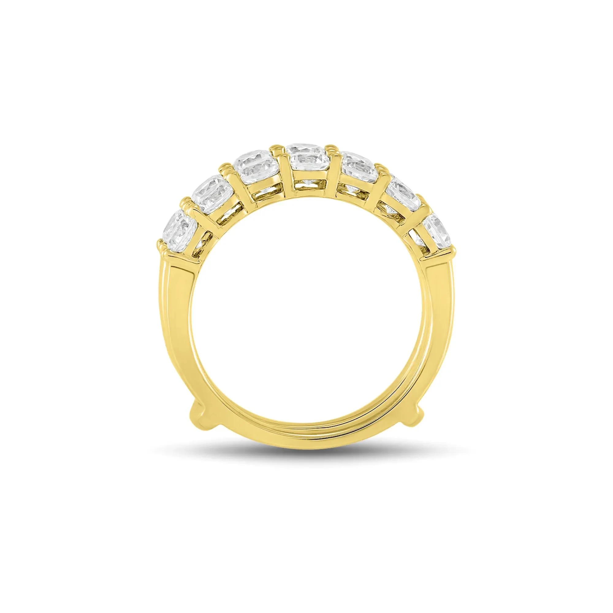 2 CT. Tw. Lab Grown Diamond Ring Enhancer 14K Yellow Gold Round Brilliant Cut Size 8 1mm - Image 2