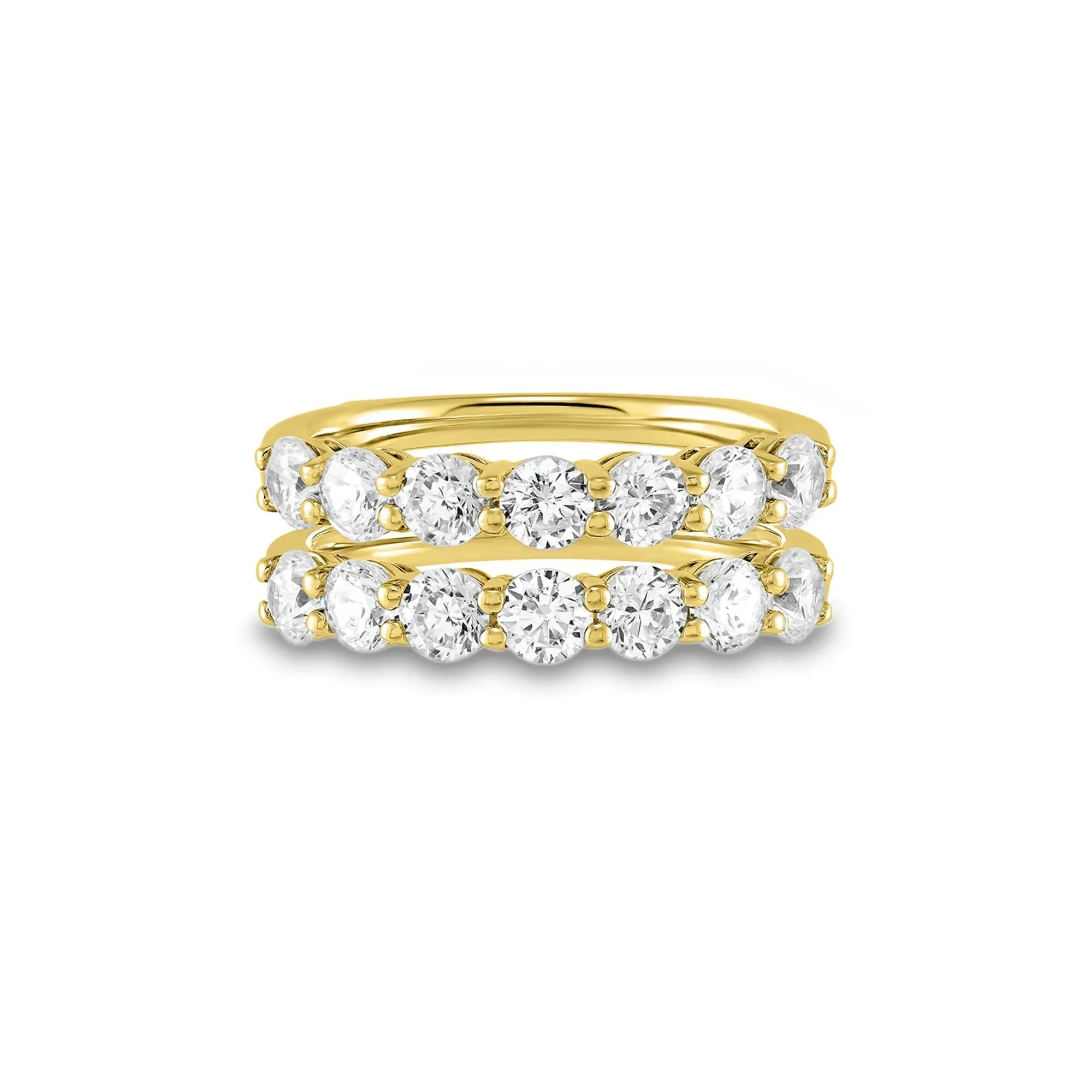 2 CT. Tw. Lab Grown Diamond Ring Enhancer 14K Yellow Gold Round Brilliant Cut Size 8.5 1mm