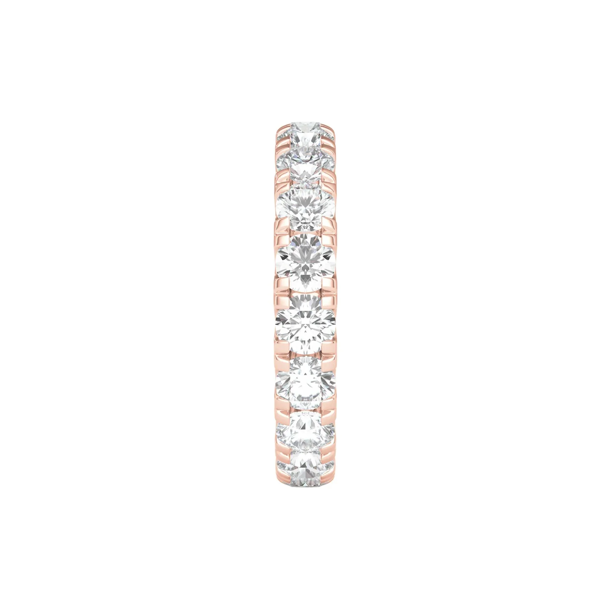 3 CT. Tw. Lab Grown Diamond Comfort Fit Eternity Band Ring 14K Rose Gold Round Brilliant Cut Size 5.5 2mm - Image 3