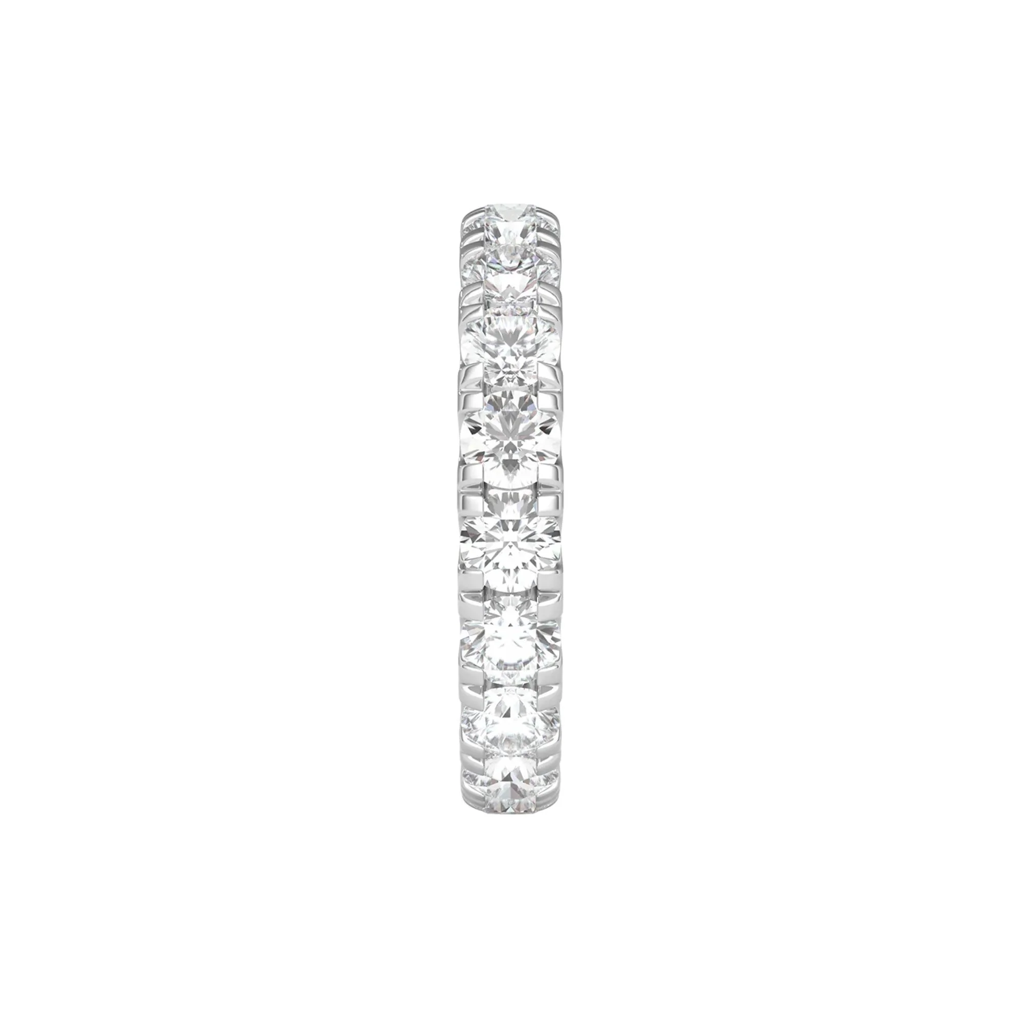 3 CT. Tw. Lab Grown Diamond Comfort Fit Eternity Band Ring Platinum Round Brilliant Cut White Size 4 2mm - Image 3