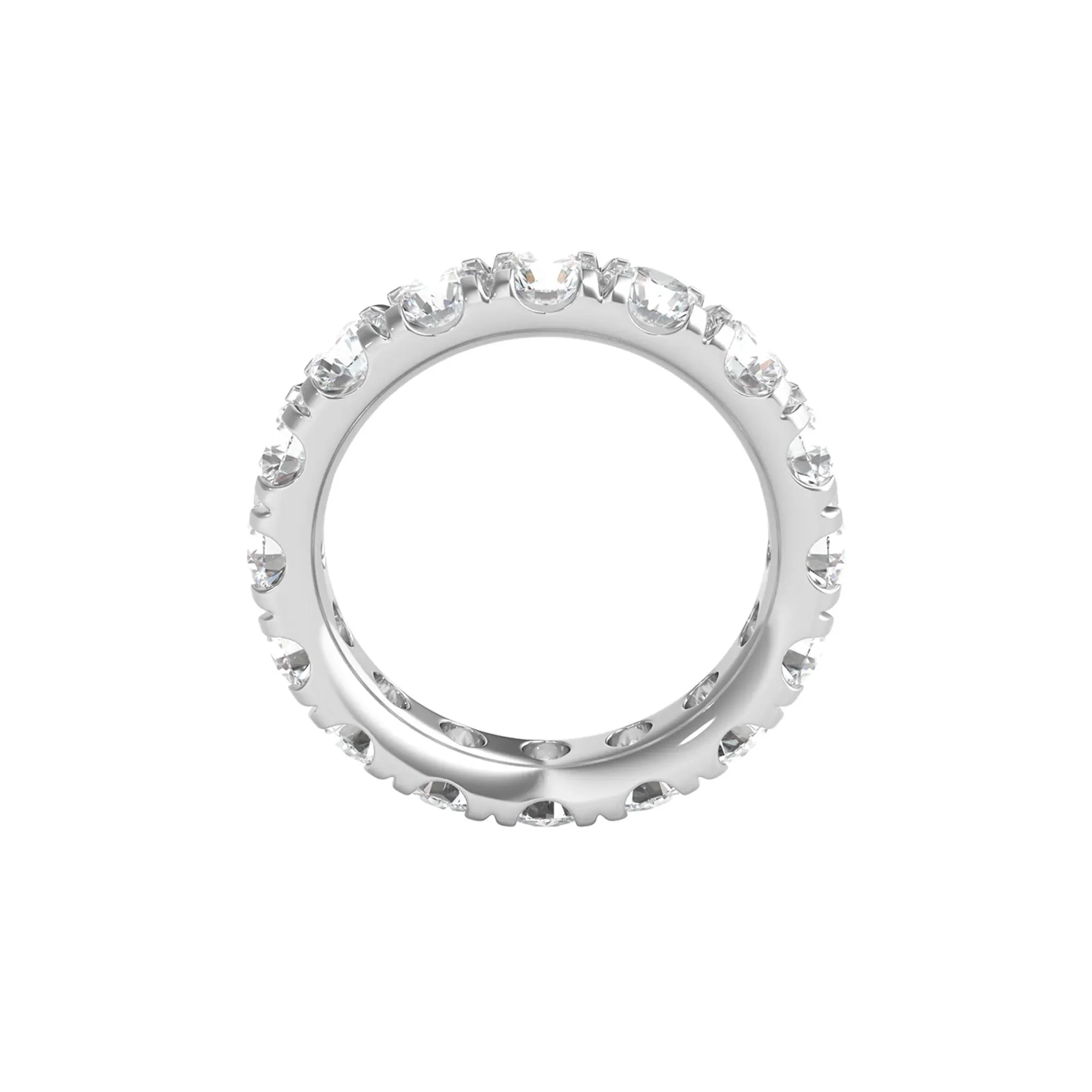 5 CT. Tw. Lab Grown Diamond Comfort Fit Eternity Band Ring Platinum Round Brilliant Cut White Size 5 2mm - Image 2