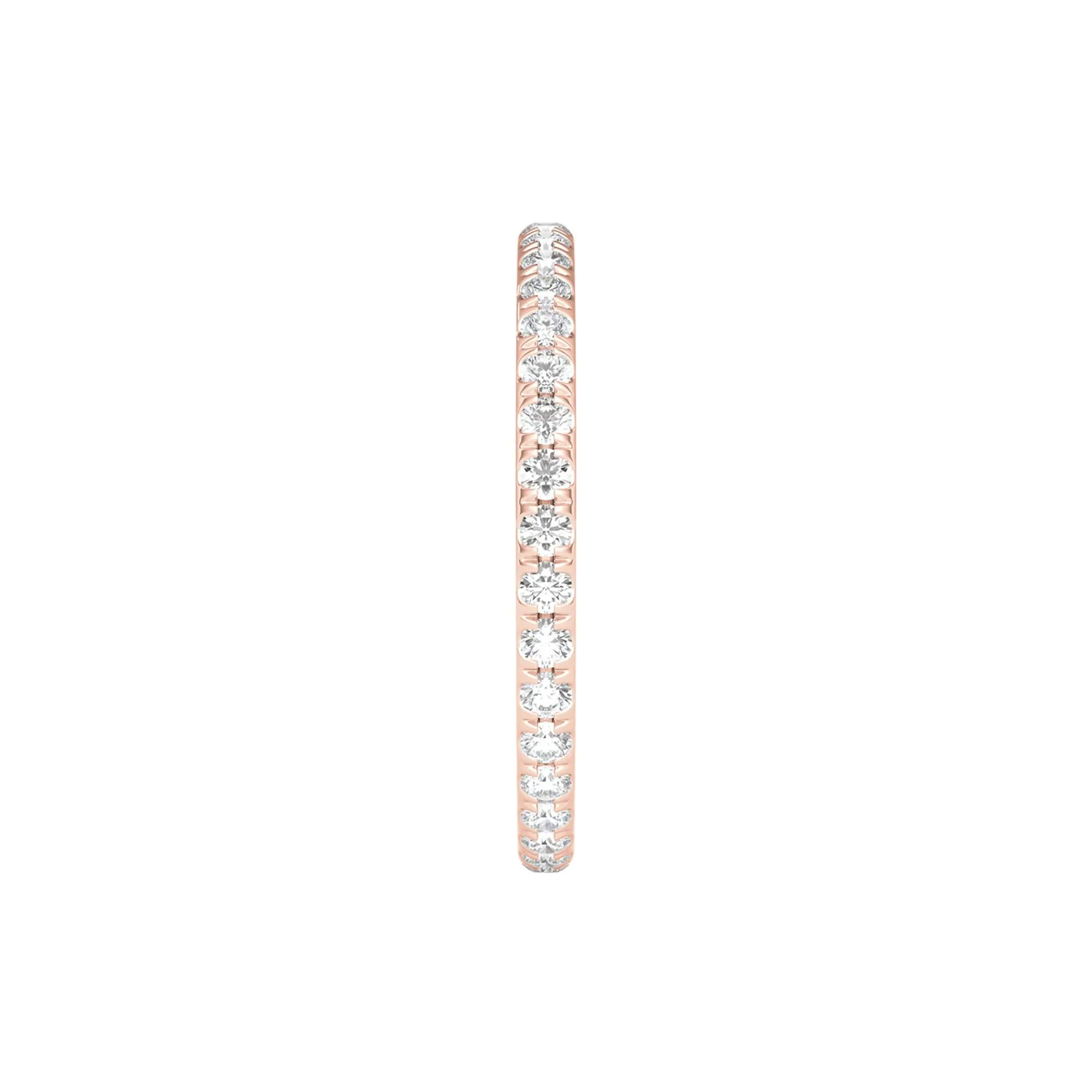 1/2 CT. Tw. Lab Grown Diamond Comfort Fit Eternity Band Ring 14K Rose Gold Round Brilliant Cut Size 4.5 2mm - Image 3