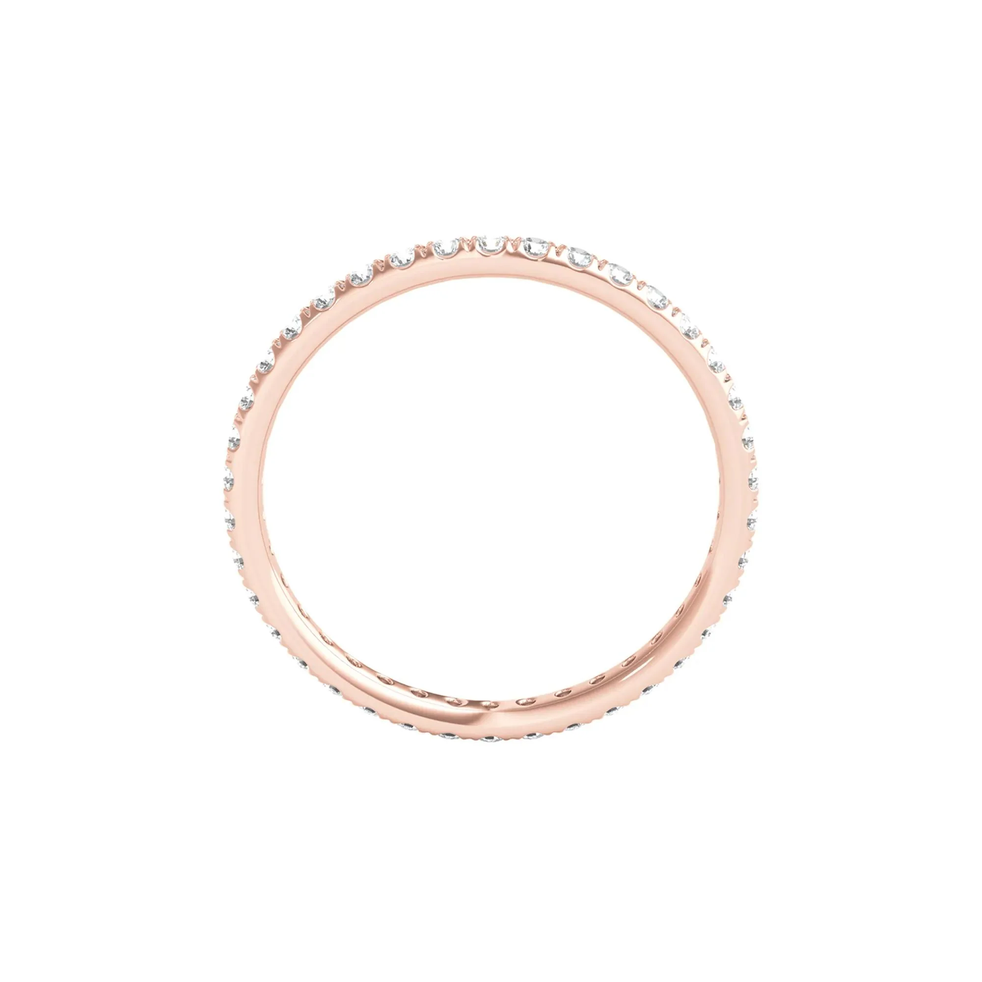 1/2 CT. Tw. Lab Grown Diamond Comfort Fit Eternity Band Ring 14K Rose Gold Round Brilliant Cut Size 5.5 2mm - Image 2