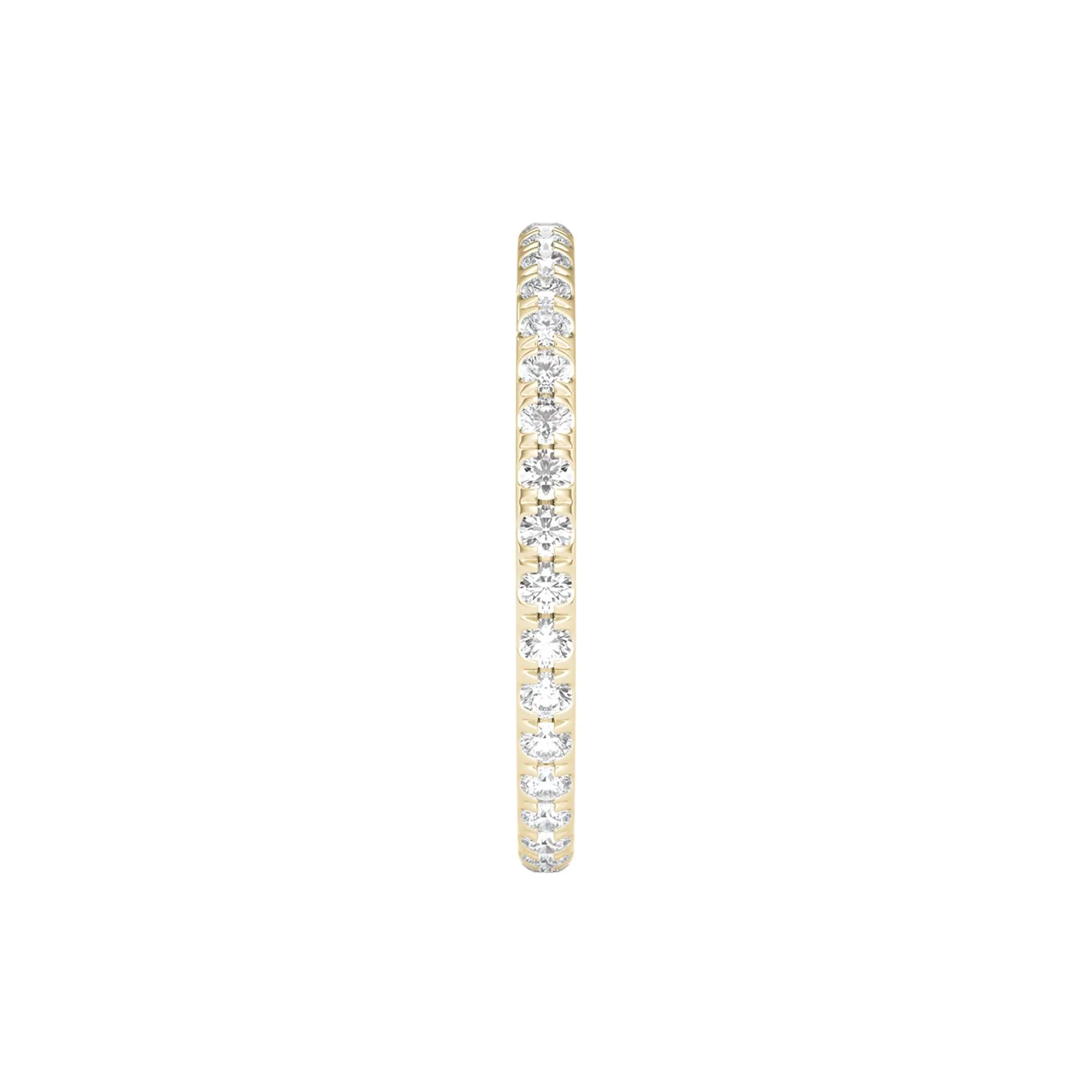 1/2 CT. Tw. Lab Grown Diamond Comfort Fit Eternity Band Ring 14K Yellow Gold Round Brilliant Cut Size 6 2mm - Image 3