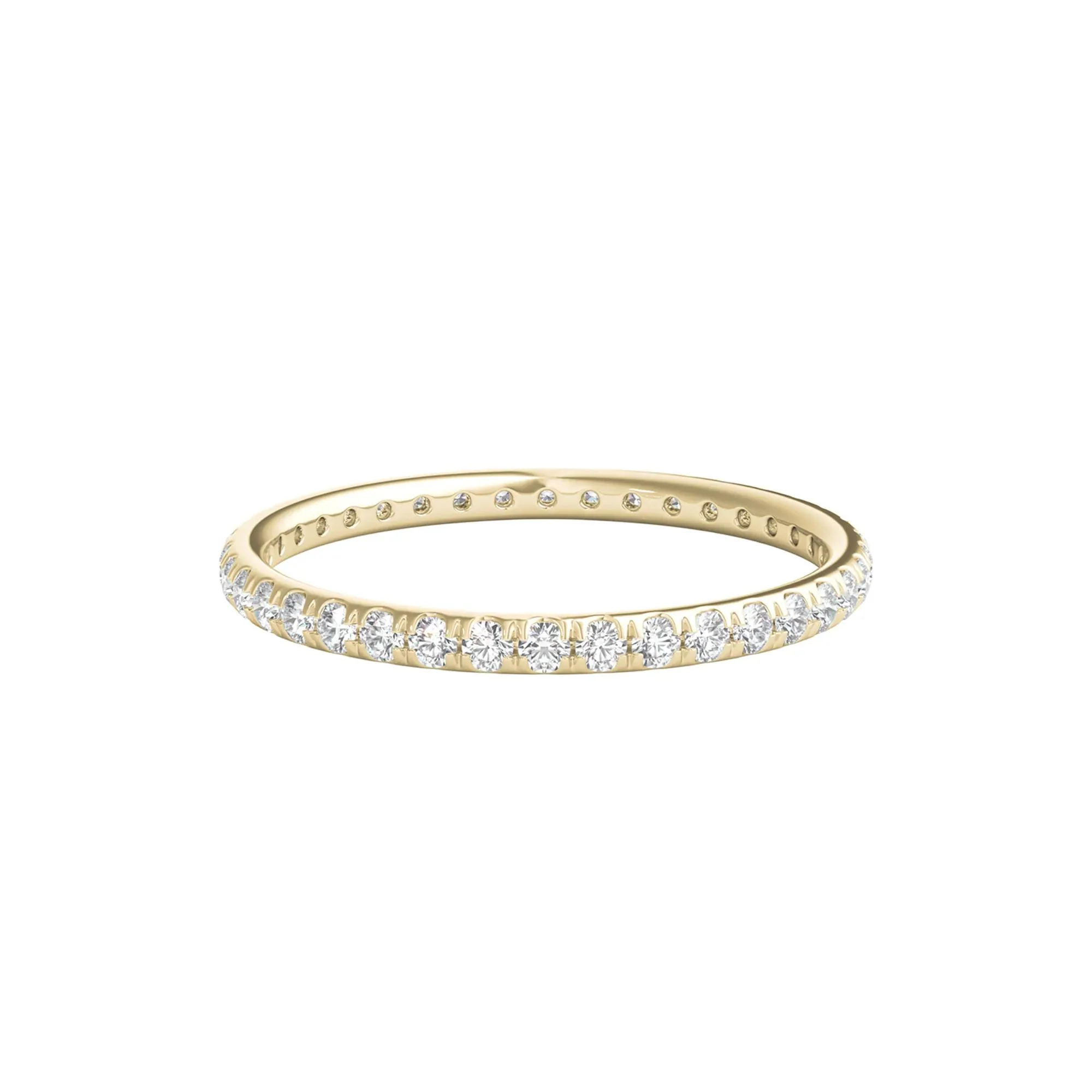 1/2 CT. Tw. Lab Grown Diamond Comfort Fit Eternity Band Ring 14K Yellow Gold Round Brilliant Cut Size 8 2mm
