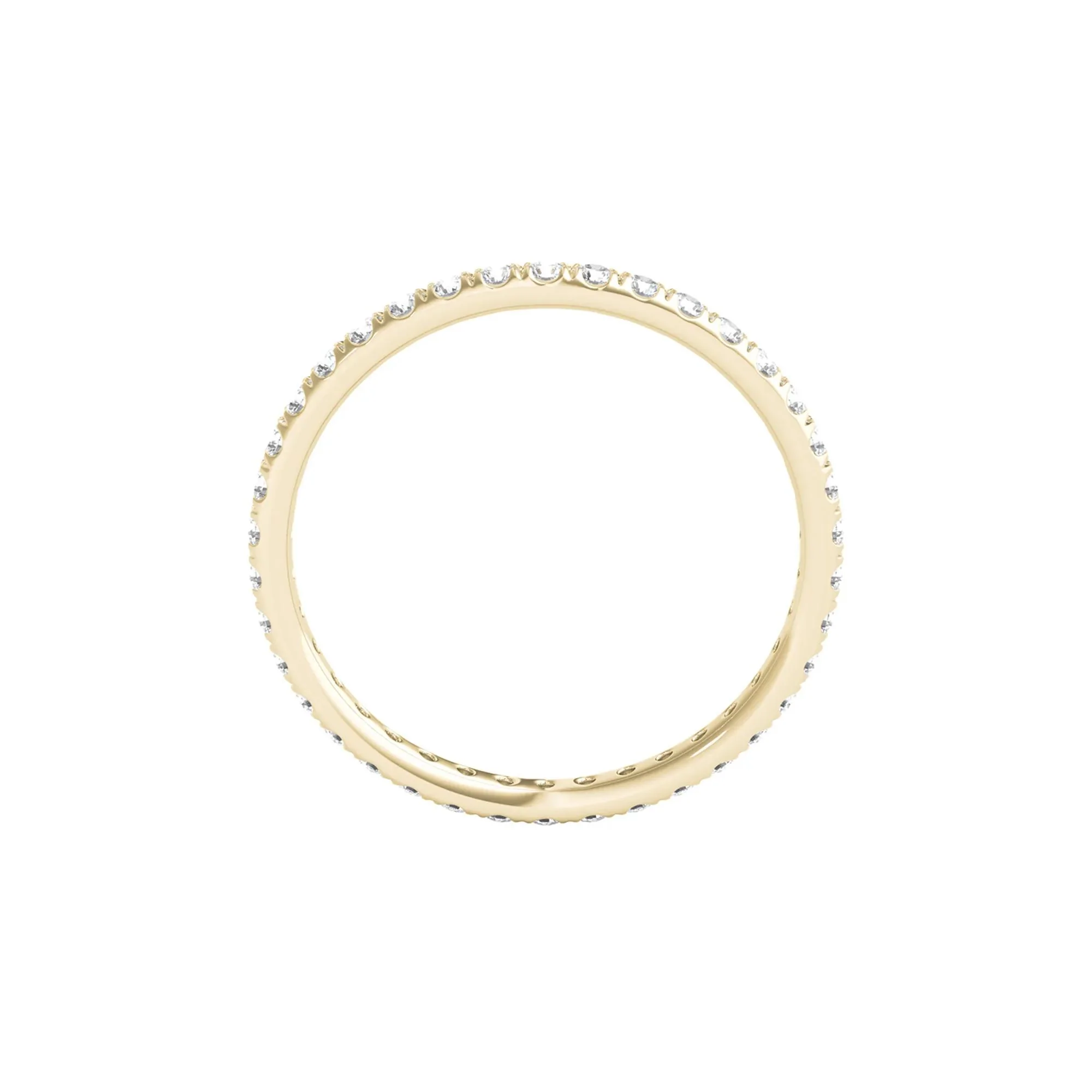 1/2 CT. Tw. Lab Grown Diamond Comfort Fit Eternity Band Ring 14K Yellow Gold Round Brilliant Cut Size 8 2mm - Image 2