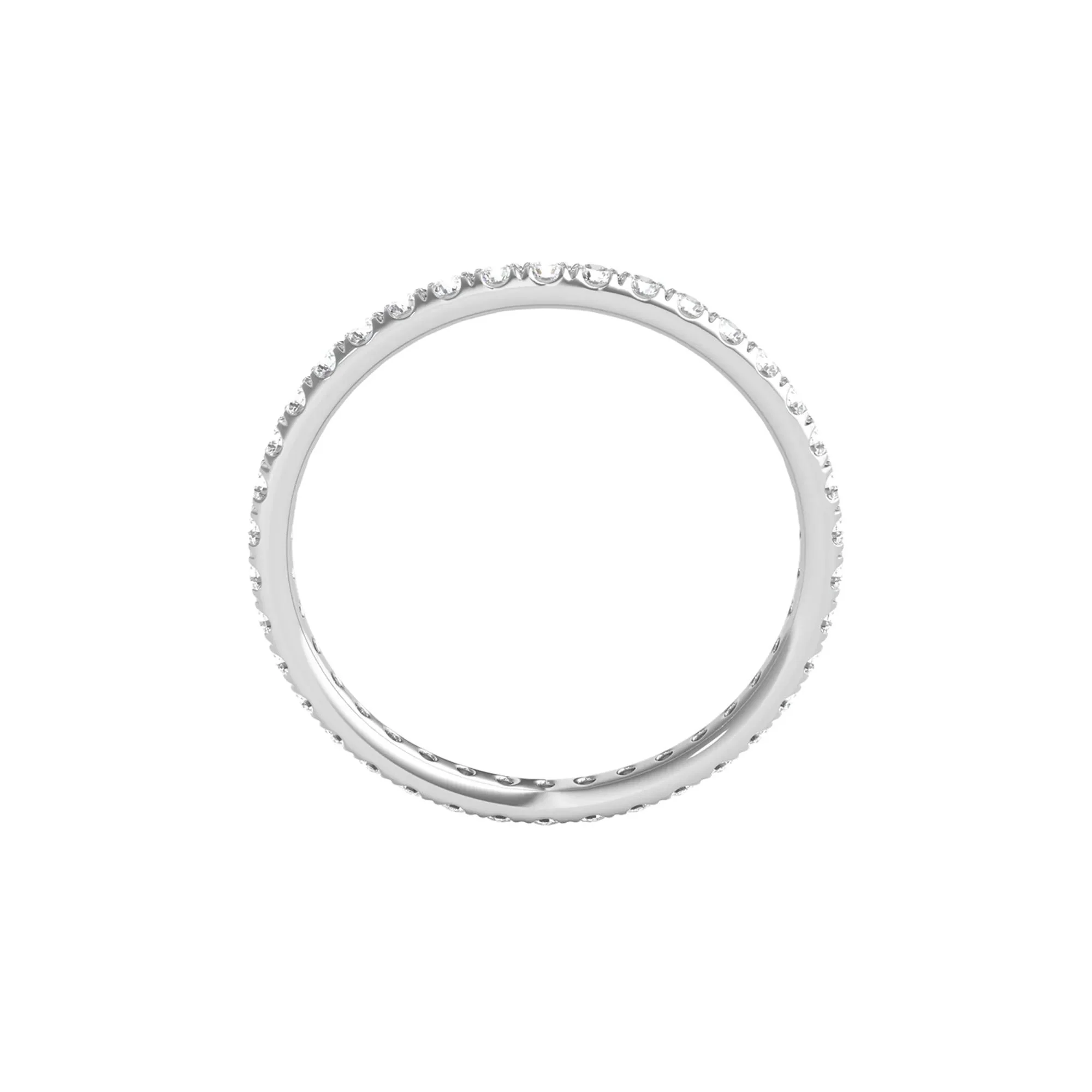 1/2 CT. Tw. Lab Grown Diamond Comfort Fit Eternity Band Ring Platinum Round Brilliant Cut White Size 4 2mm - Image 2