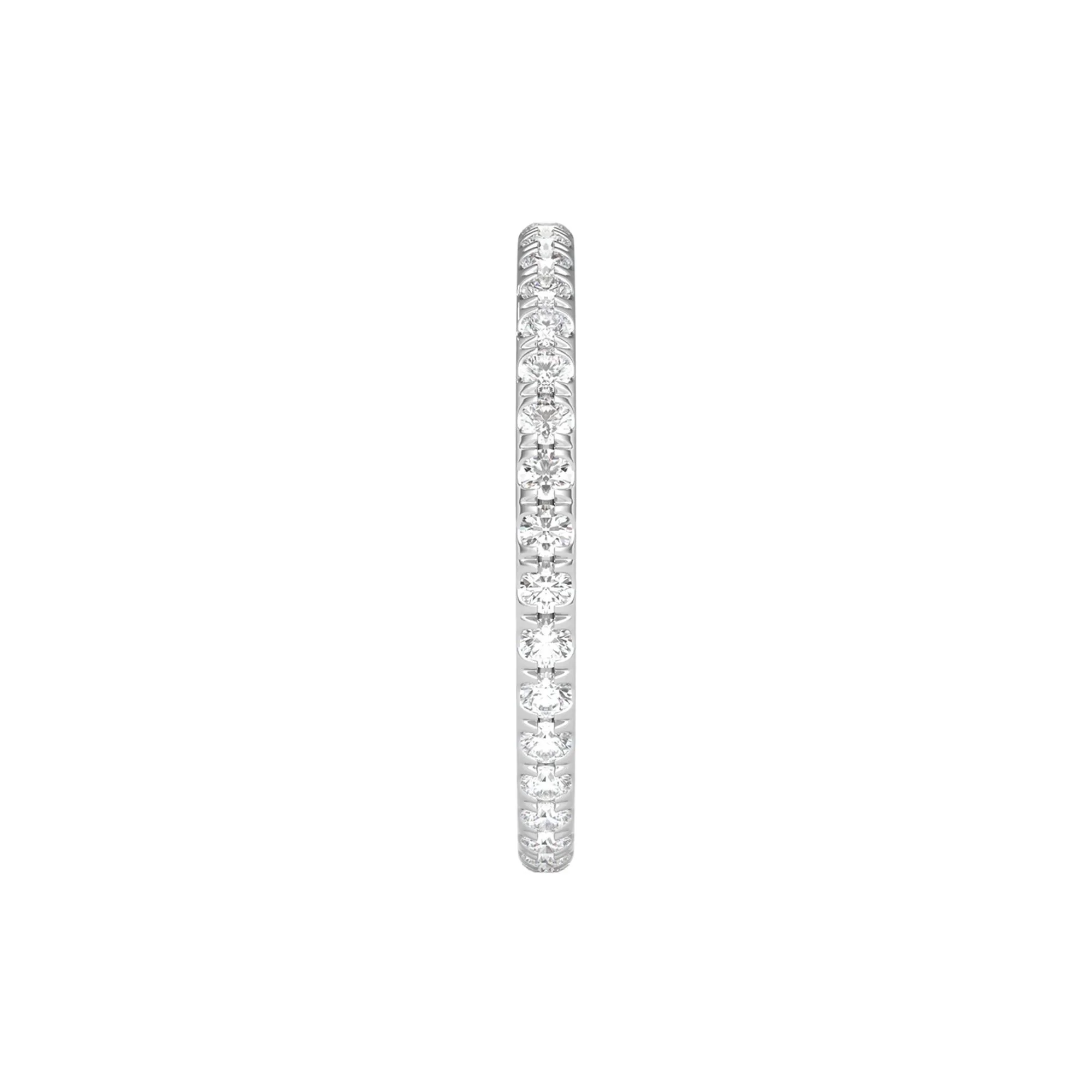 1/2 CT. Tw. Lab Grown Diamond Comfort Fit Eternity Band Ring Platinum Round Brilliant Cut White Size 5 2mm - Image 3