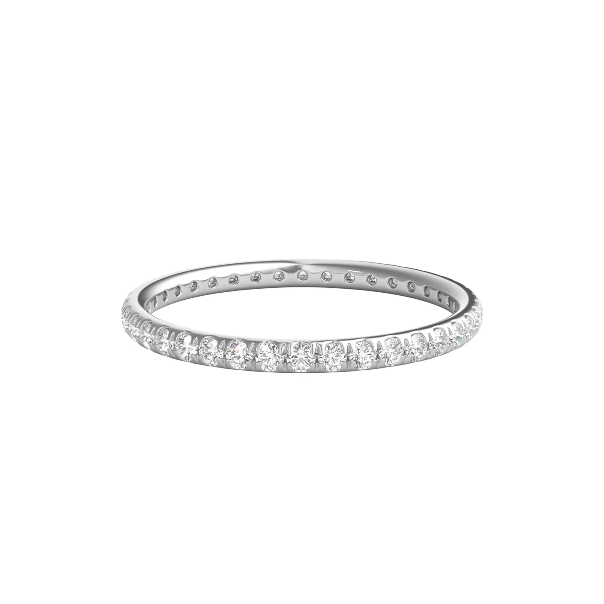 1/2 CT. Tw. Lab Grown Diamond Comfort Fit Eternity Band Ring Platinum Round Brilliant Cut White Size 7.5 2mm