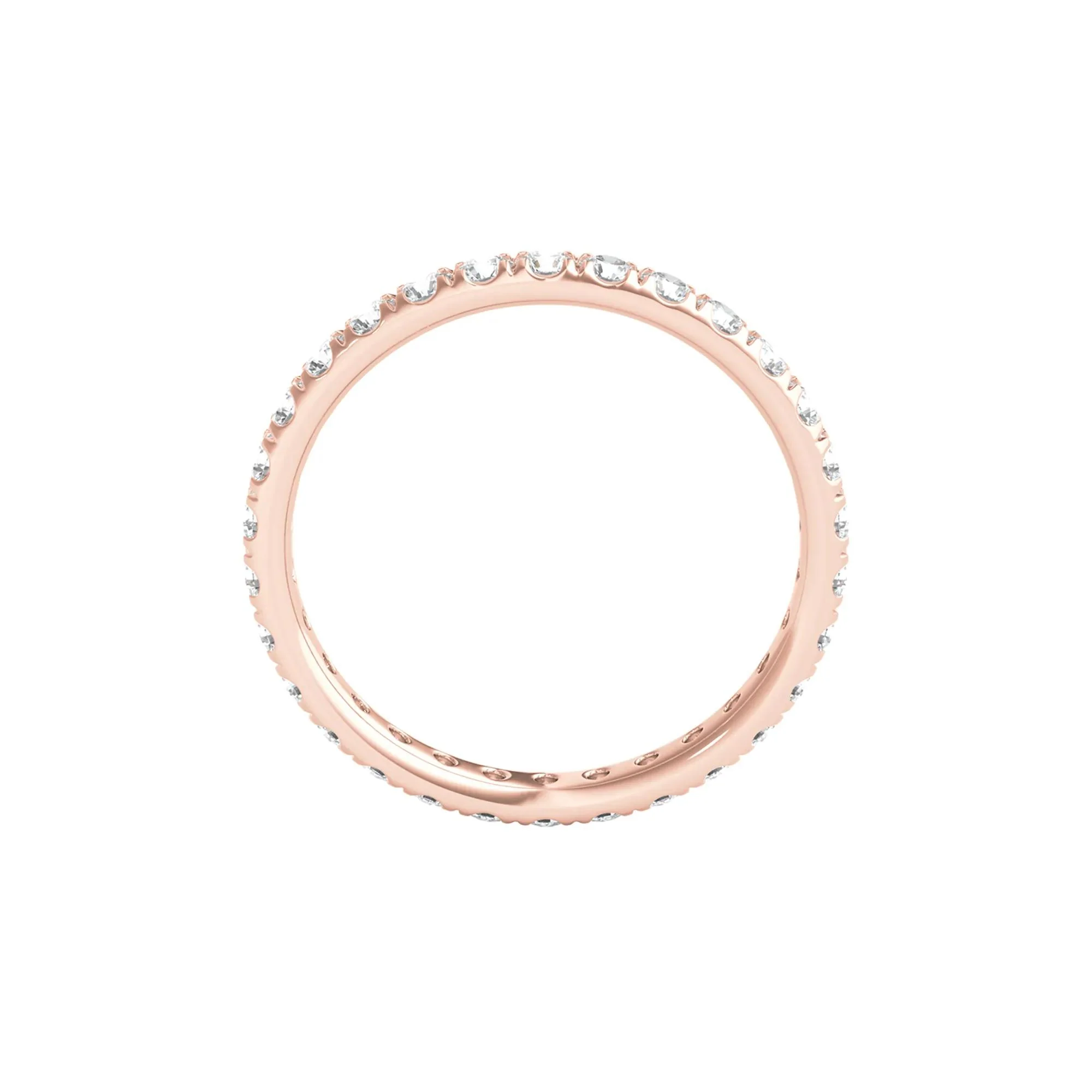1 CT. Tw. Lab Grown Diamond Comfort Fit Eternity Band Ring 14K Rose Gold Round Brilliant Cut Size 8.5 2mm - Image 2