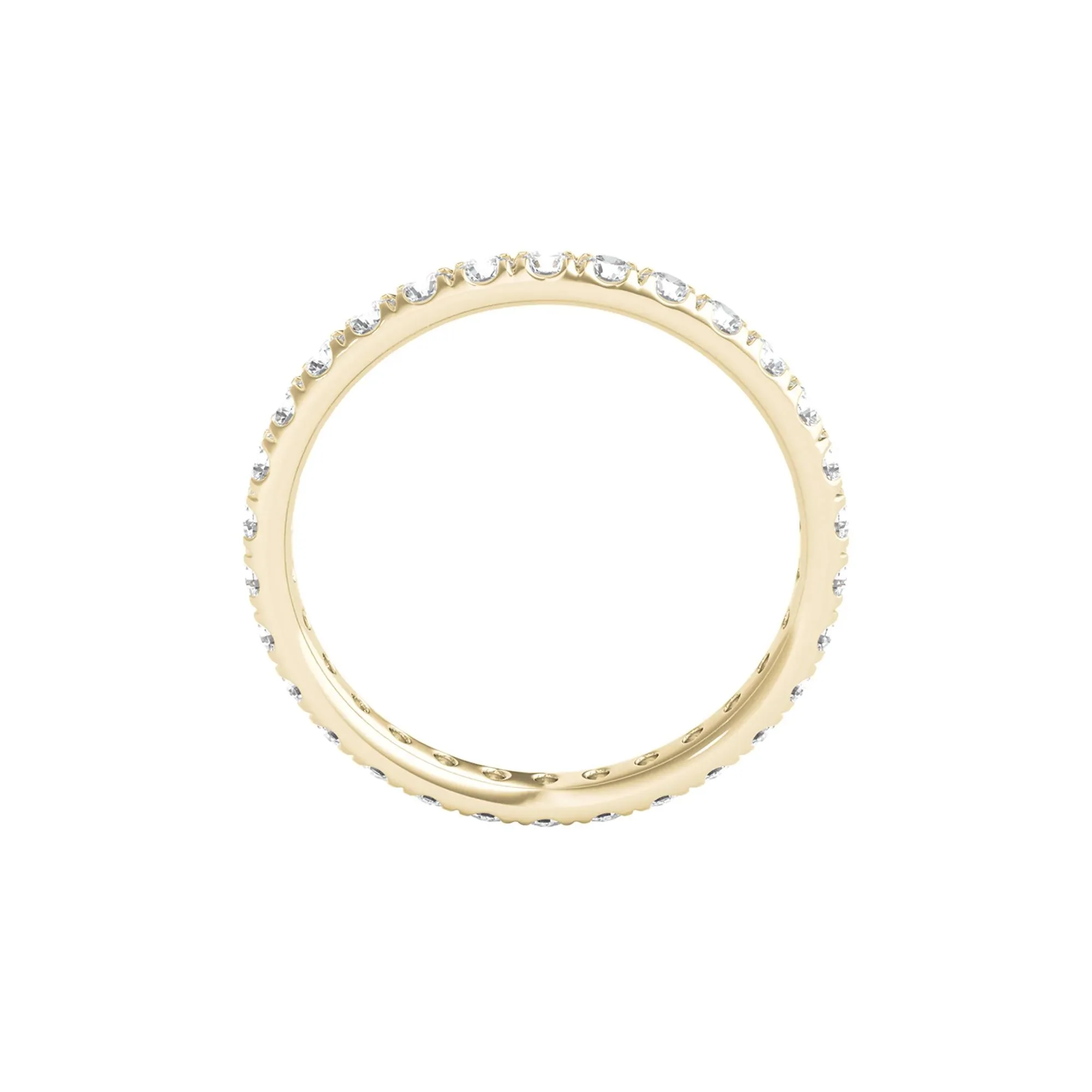 1 CT. Tw. Lab Grown Diamond Comfort Fit Eternity Band Ring 14K Yellow Gold Round Brilliant Cut Size 5.5 2mm - Image 2
