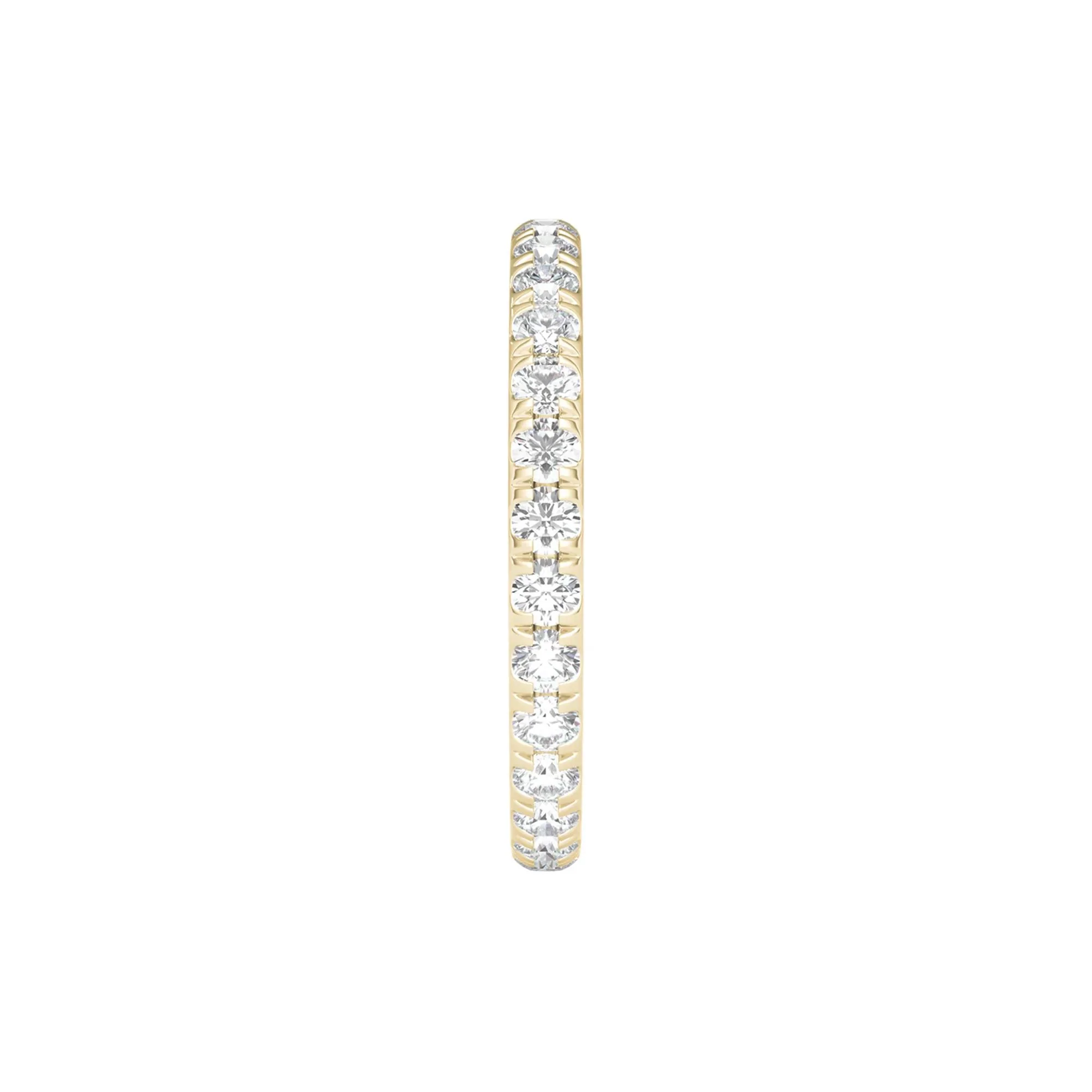 1 CT. Tw. Lab Grown Diamond Comfort Fit Eternity Band Ring 14K Yellow Gold Round Brilliant Cut Size 5.5 2mm - Image 3